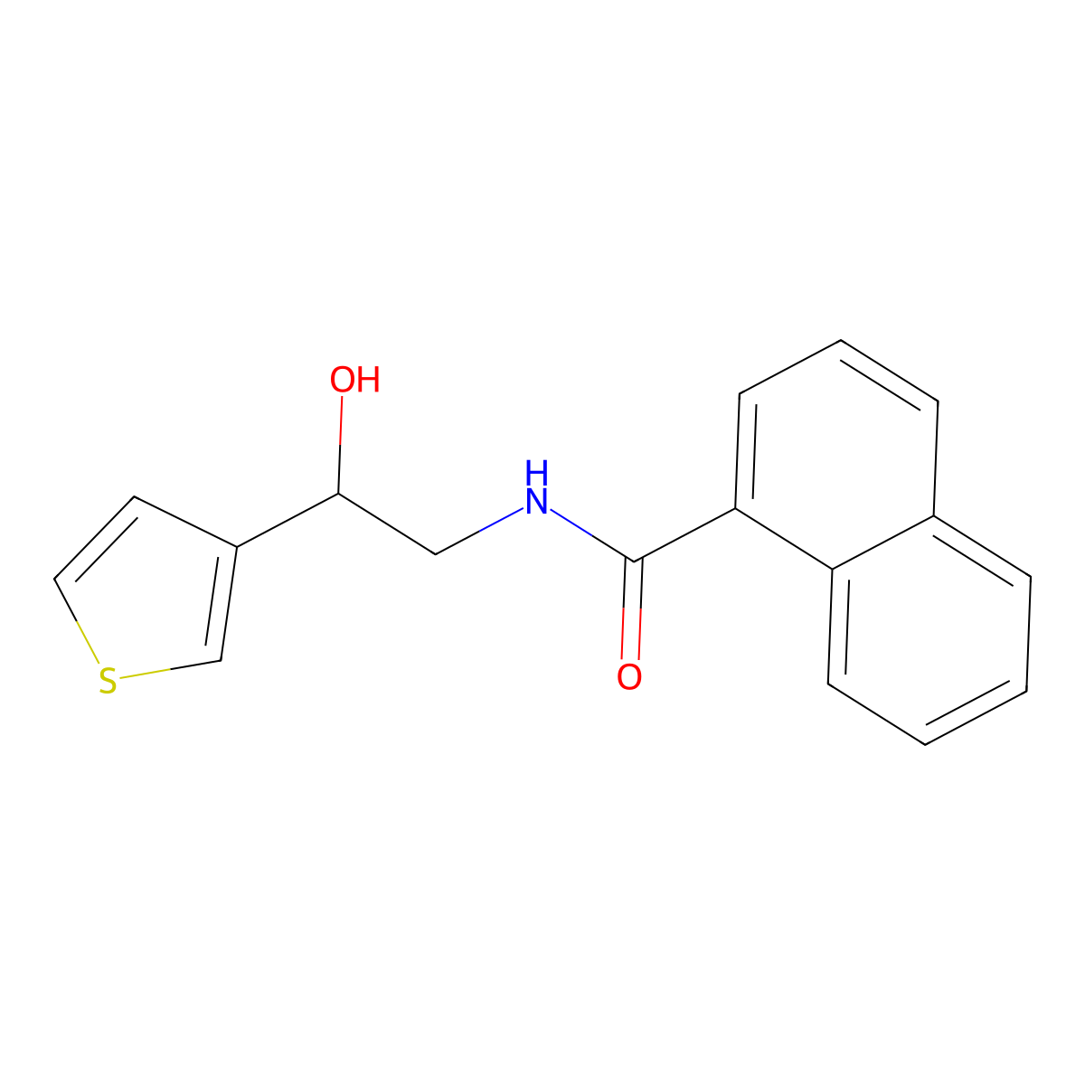 N-(2-hydroxy-2-(thiophen-3-yl)ethyl)-1-naphthamide molecular structure, CAS 1251548-43-2