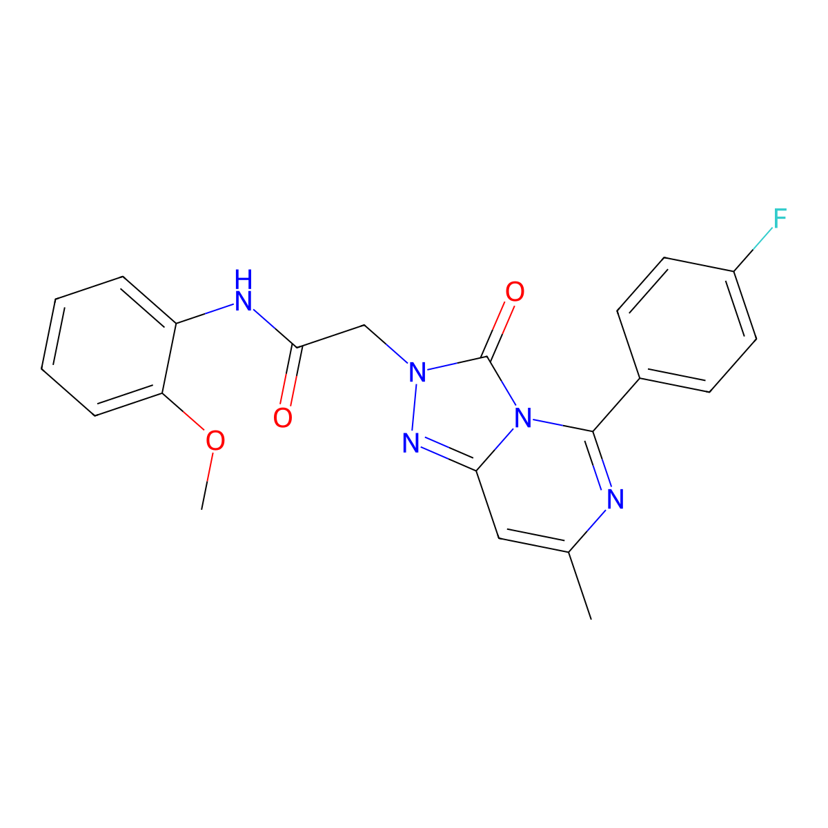 2-[5-(4-fluorophenyl)-7-methyl-3-oxo-2H,3H-[1,2,4]triazolo[4,3-c]pyrimidin-2-yl]-N-(2-methoxyphenyl)acetamide molecular structure, CAS 1251548-46-5