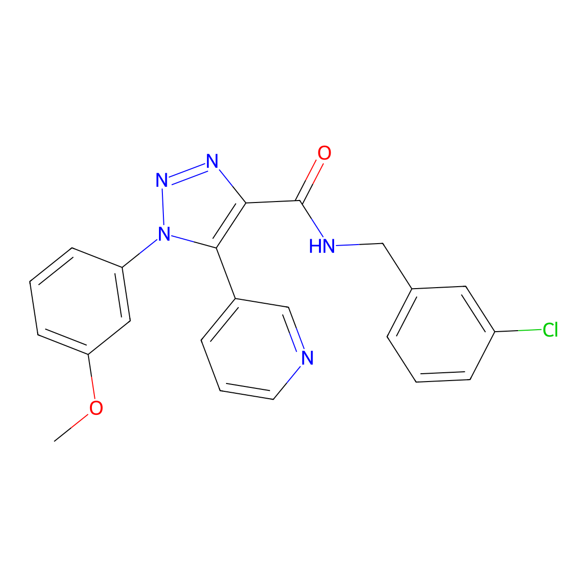 N-[(3-chlorophenyl)methyl]-1-(3-methoxyphenyl)-5-(pyridin-3-yl)-1H-1,2,3-triazole-4-carboxamide molecular structure, CAS 1251548-49-8