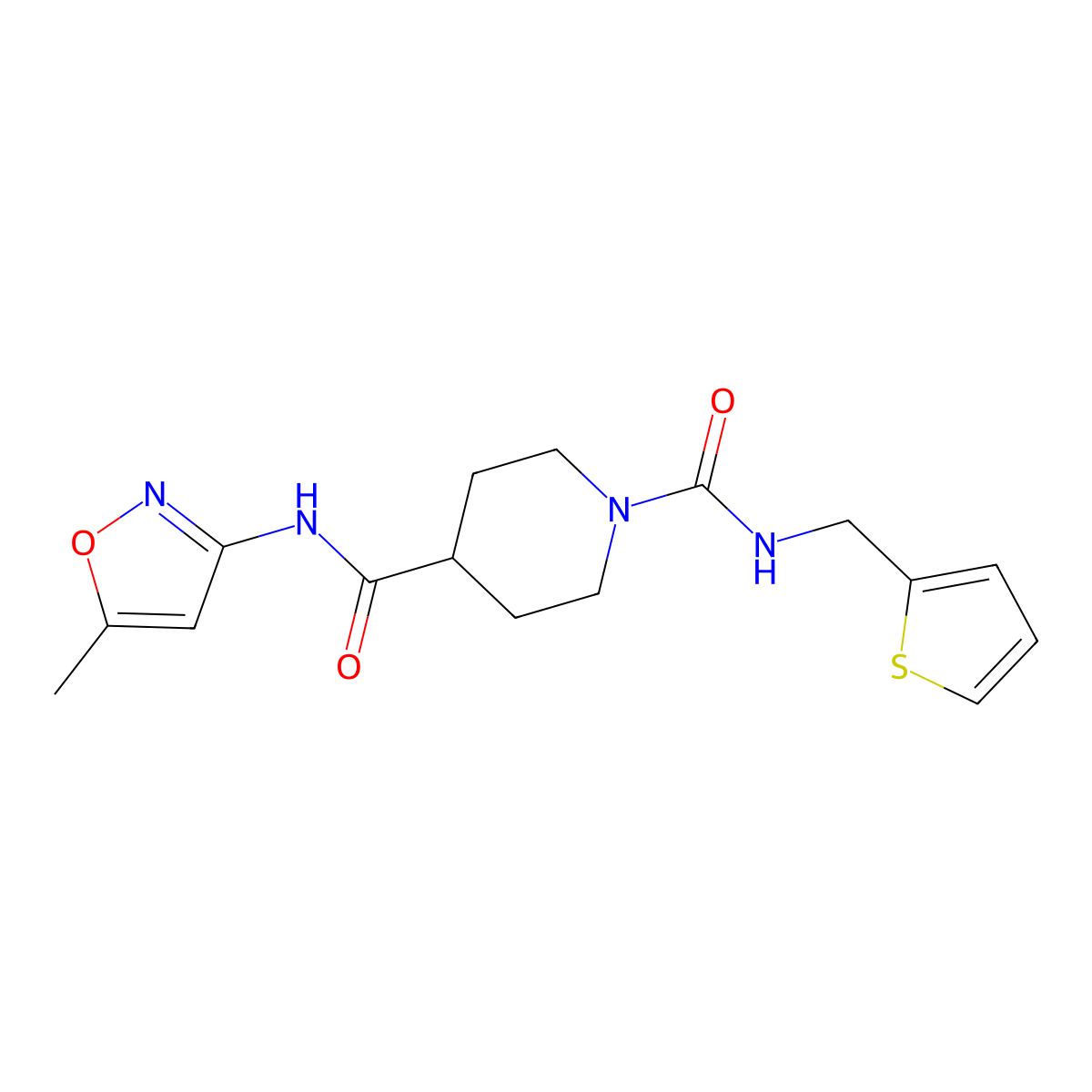 N4-(5-methylisoxazol-3-yl)-N1-(thiophen-2-ylmethyl)piperidine-1,4-dicarboxamide molecular structure, CAS 1251548-50-1