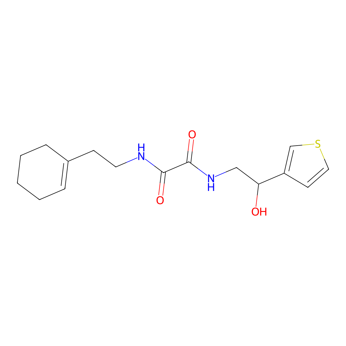 N1-(2-(cyclohex-1-en-1-yl)ethyl)-N2-(2-hydroxy-2-(thiophen-3-yl)ethyl)oxalamide molecular structure, CAS 1251548-57-8