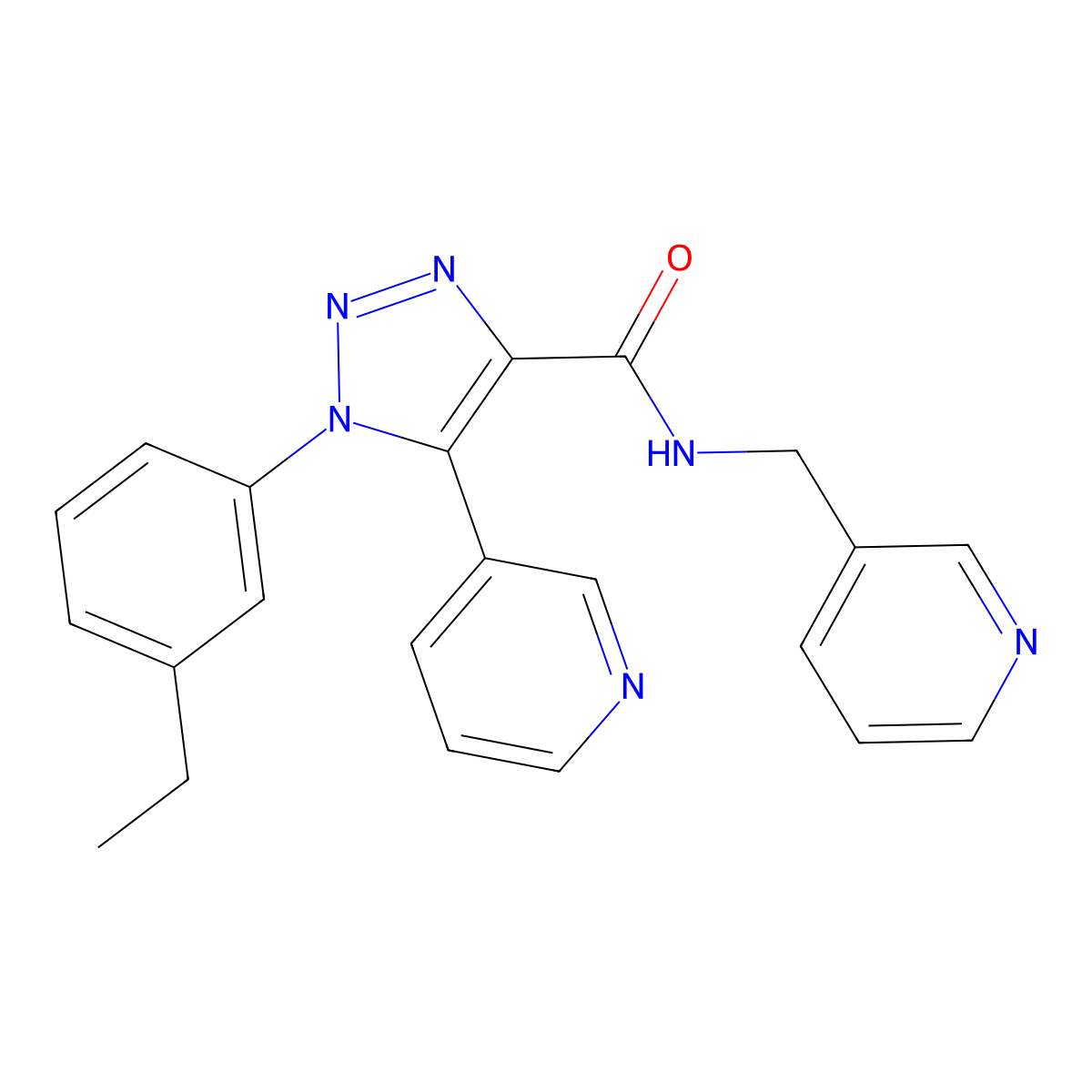 1-(3-ethylphenyl)-5-(pyridin-3-yl)-N-[(pyridin-3-yl)methyl]-1H-1,2,3-triazole-4-carboxamide molecular structure, CAS 1251548-59-0