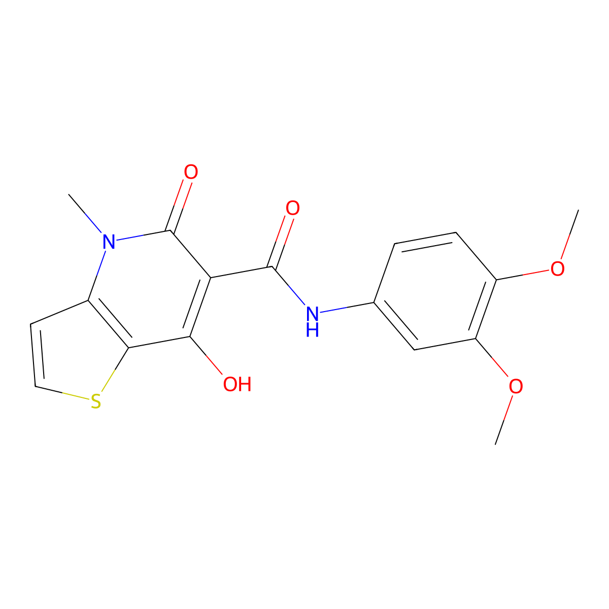 N-(3,4-dimethoxyphenyl)-7-hydroxy-4-methyl-5-oxo-4,5-dihydrothieno[3,2-b]pyridine-6-carboxamide molecular structure, CAS 1251548-62-5
