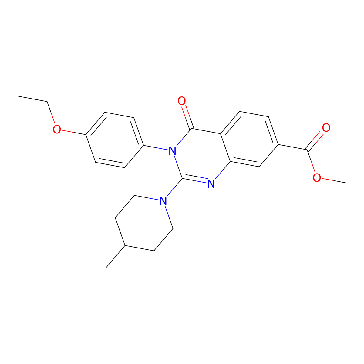 Methyl 3-(4-ethoxyphenyl)-2-(4-methylpiperidin-1-yl)-4-oxo-3,4-dihydroquinazoline-7-carboxylate molecular structure, CAS 1251548-69-2