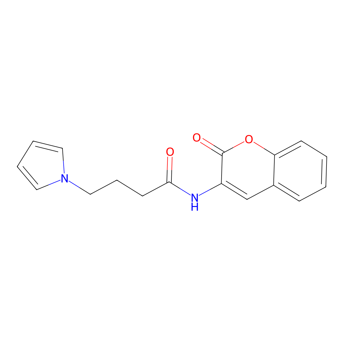 N-(2-oxo-2H-chromen-3-yl)-4-(1H-pyrrol-1-yl)butanamide molecular structure, CAS 1251548-90-9