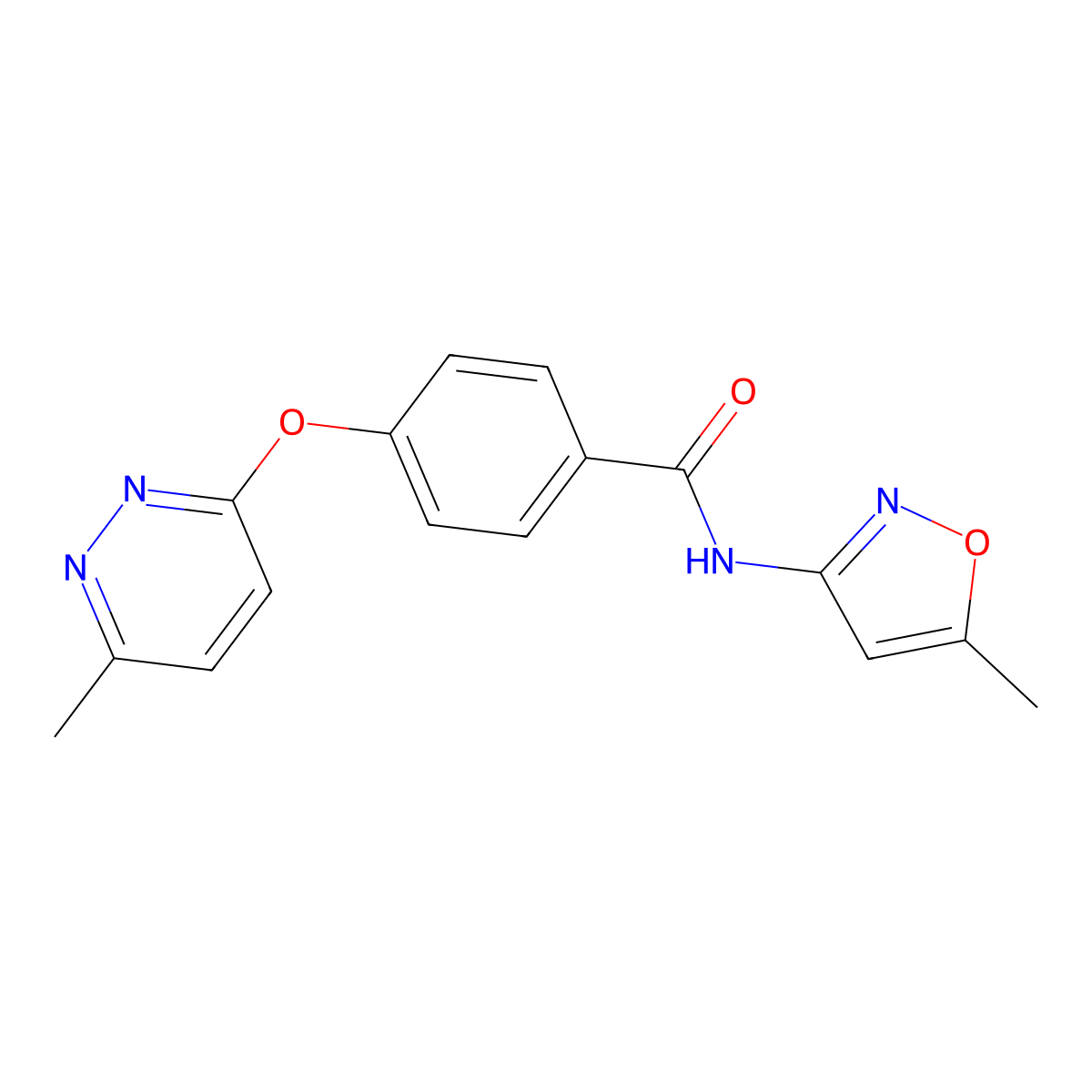 N-(5-methylisoxazol-3-yl)-4-((6-methylpyridazin-3-yl)oxy)benzamide molecular structure, CAS 1251549-11-7