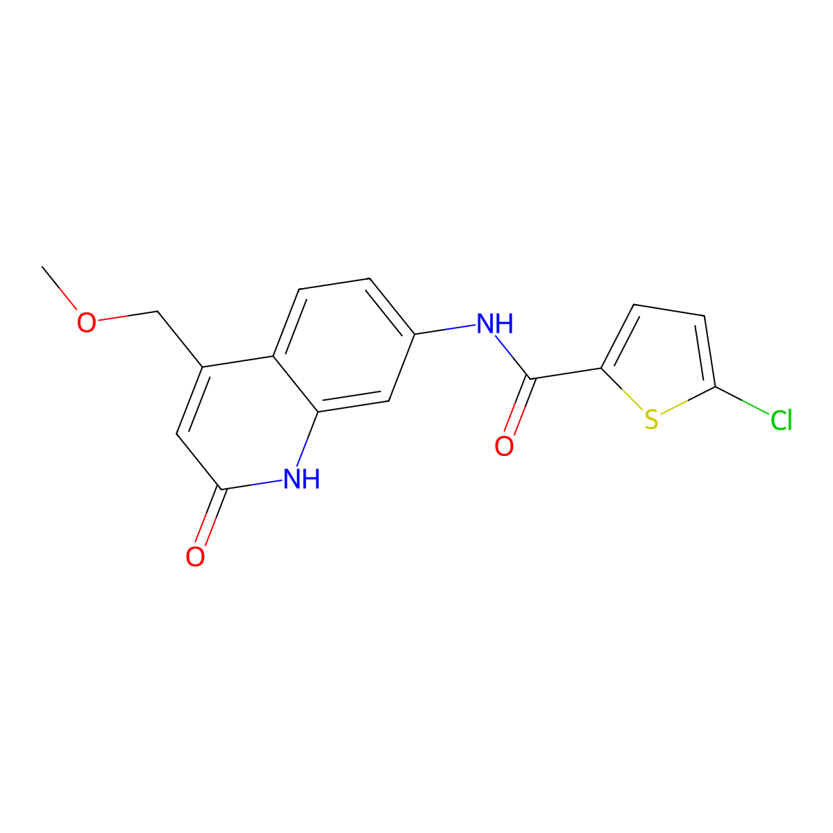 5-chloro-N-(4-(methoxymethyl)-2-oxo-1,2-dihydroquinolin-7-yl)thiophene-2-carboxamide molecular structure, CAS 1251549-23-1