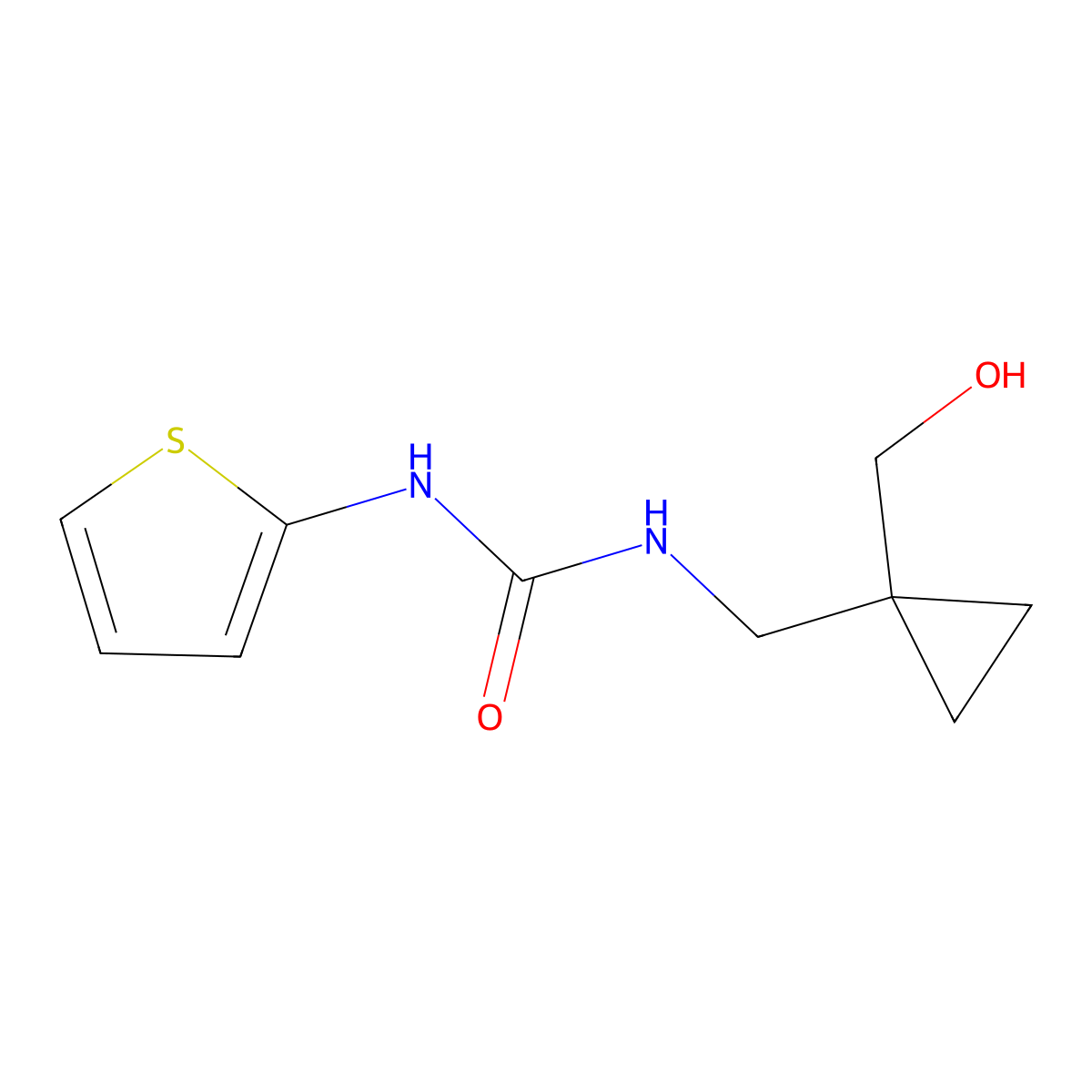 1-((1-(Hydroxymethyl)cyclopropyl)methyl)-3-(thiophen-2-yl)urea molecular structure, CAS 1251549-27-5