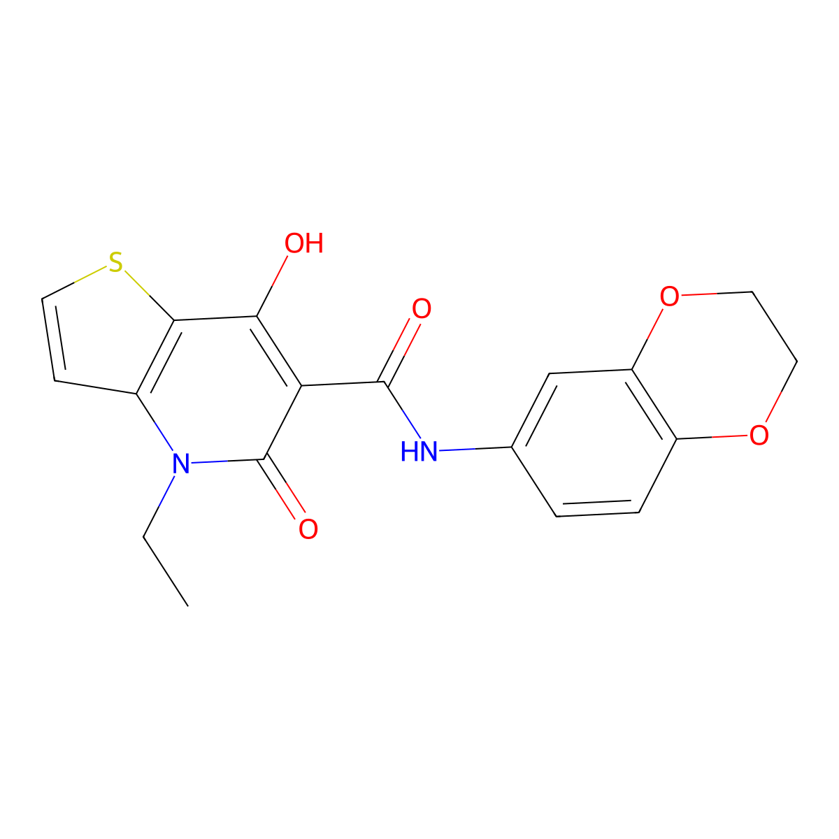 N-(2,3-dihydro-1,4-benzodioxin-6-yl)-4-ethyl-7-hydroxy-5-oxo-4H,5H-thieno[3,2-b]pyridine-6-carboxamide molecular structure, CAS 1251549-30-0