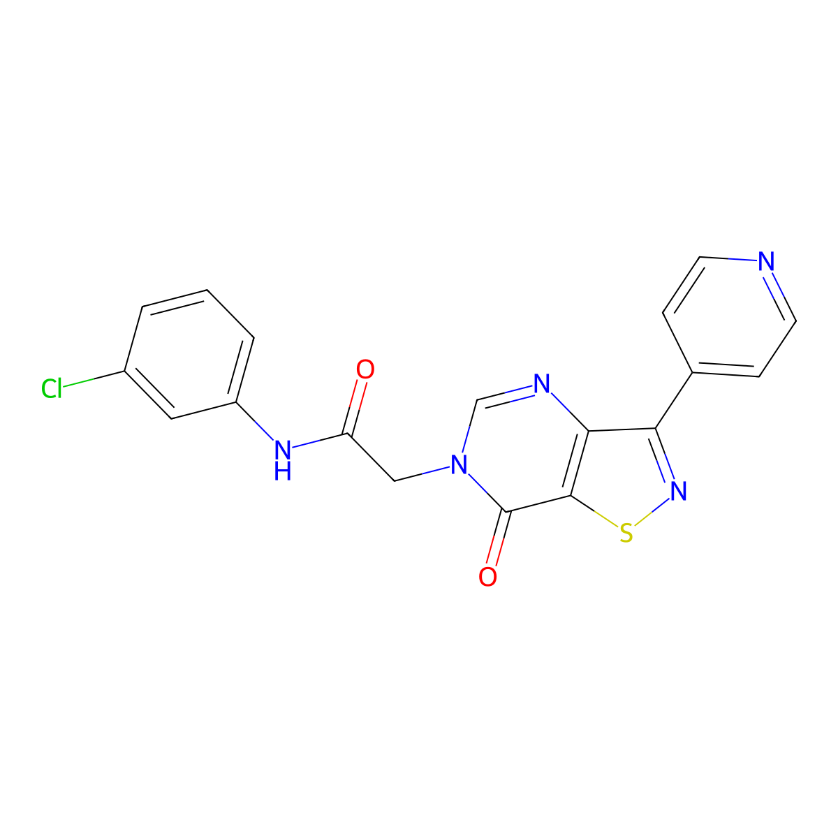 N-(3-chlorophenyl)-2-(7-oxo-3-(pyridin-4-yl)isothiazolo[4,5-d]pyrimidin-6(7H)-yl)acetamide molecular structure, CAS 1251549-38-8