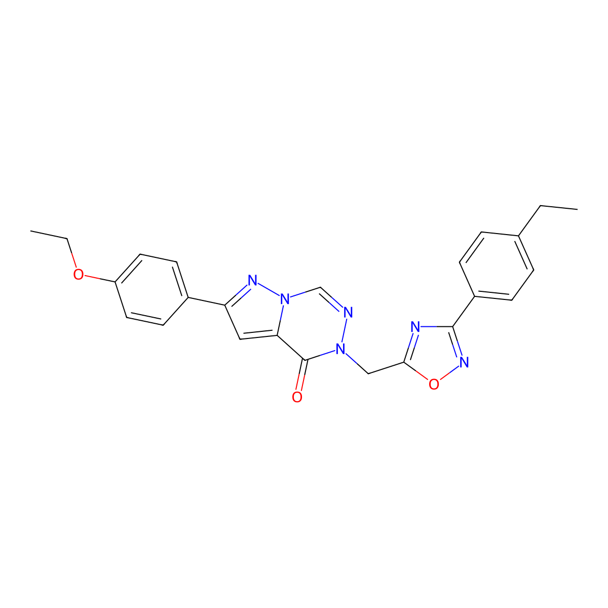 2-(4-ethoxyphenyl)-5-{[3-(4-ethylphenyl)-1,2,4-oxadiazol-5-yl]methyl}-4H,5H-pyrazolo[1,5-d][1,2,4]triazin-4-one molecular structure, CAS 1251549-43-5