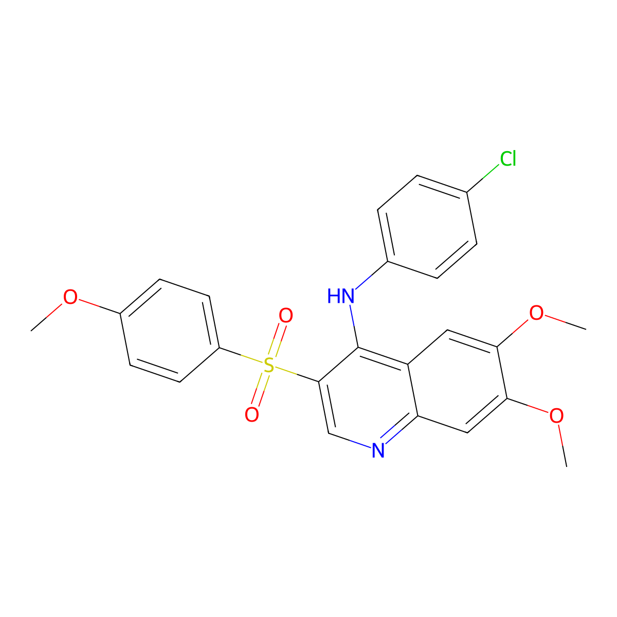 N-(4-chlorophenyl)-6,7-dimethoxy-3-((4-methoxyphenyl)sulfonyl)quinolin-4-amine molecular structure, CAS 1251549-48-0