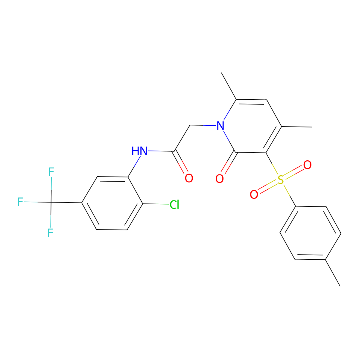N-(2-chloro-5-(trifluoromethyl)phenyl)-2-(4,6-dimethyl-2-oxo-3-tosylpyridin-1(2H)-yl)acetamide molecular structure, CAS 1251549-56-0