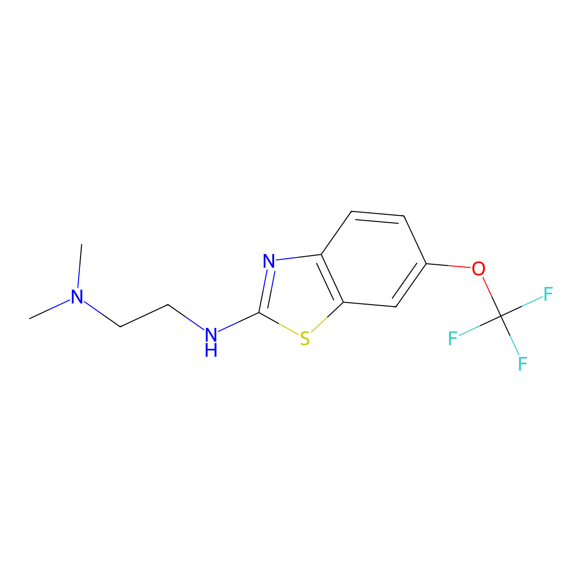 N1,N1-dimethyl-N2-(6-(trifluoromethoxy)benzo[d]thiazol-2-yl)ethane-1,2-diamine molecular structure, CAS 1251549-68-4