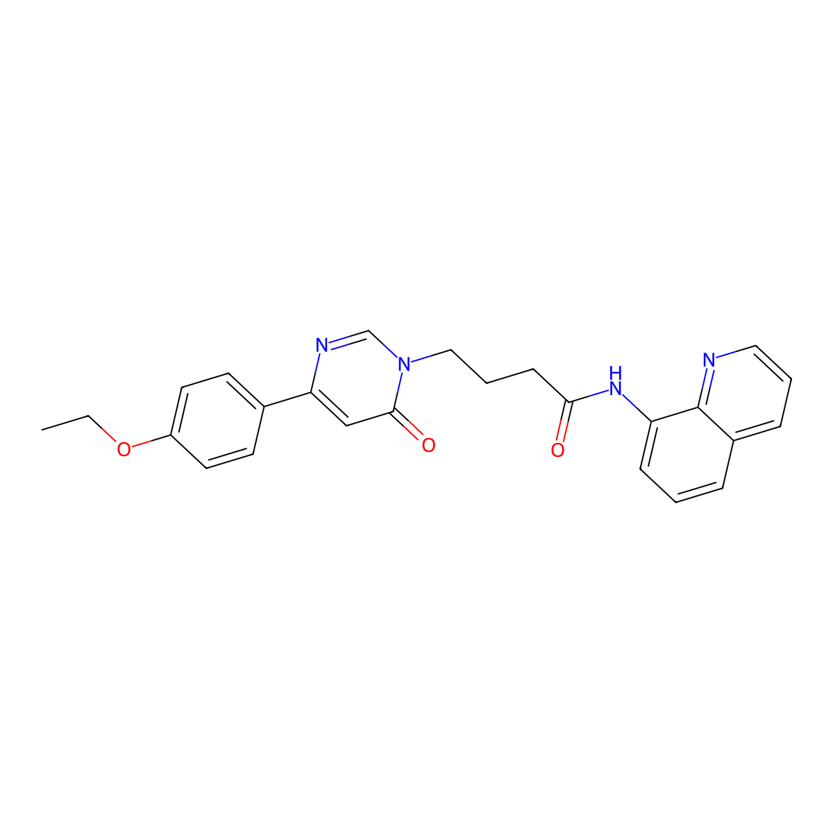 4-(4-(4-ethoxyphenyl)-6-oxopyrimidin-1(6H)-yl)-N-(quinolin-8-yl)butanamide molecular structure, CAS 1251550-24-9