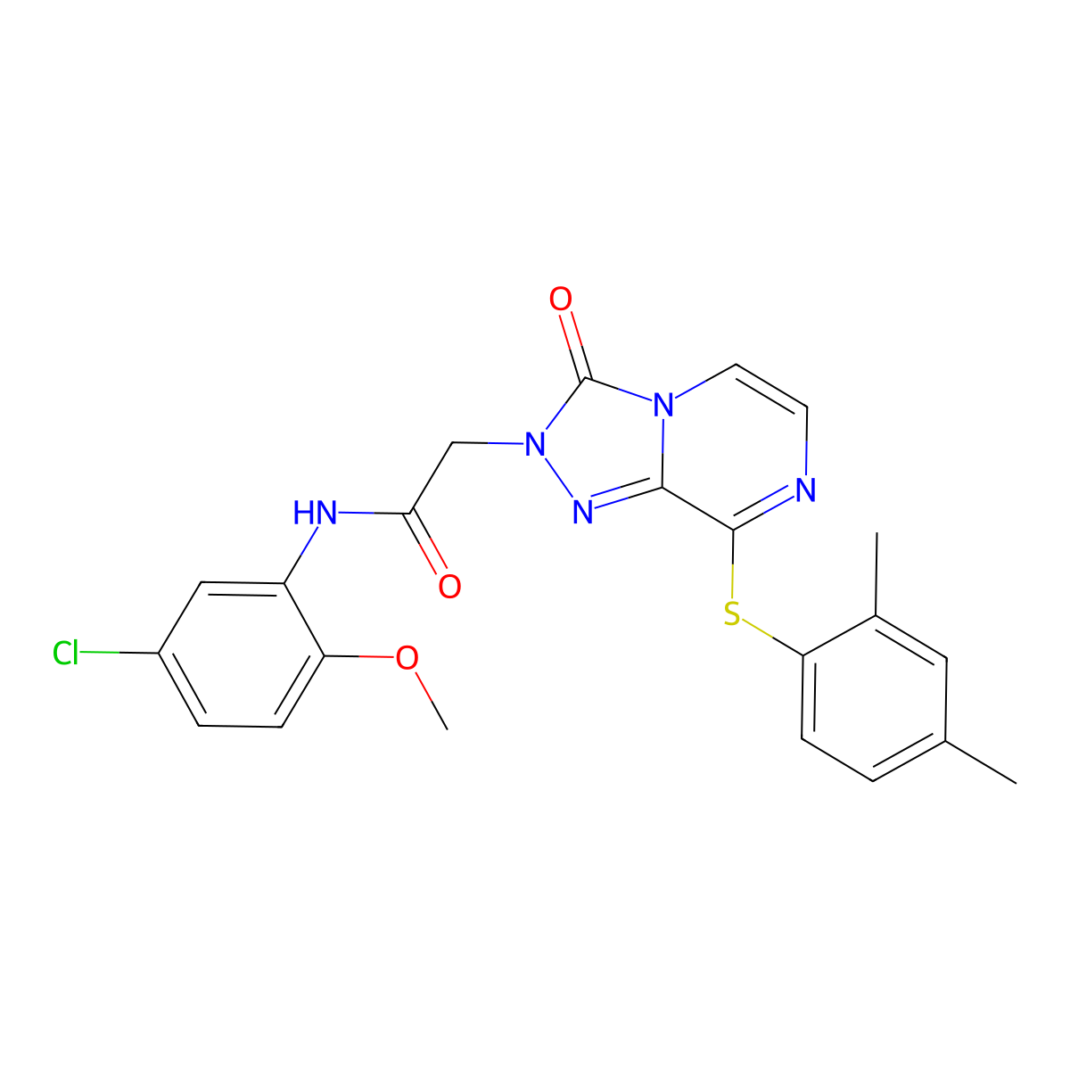 N-(5-chloro-2-methoxyphenyl)-2-{8-[(2,4-dimethylphenyl)sulfanyl]-3-oxo-2H,3H-[1,2,4]triazolo[4,3-a]pyrazin-2-yl}acetamide molecular structure, CAS 1251550-36-3