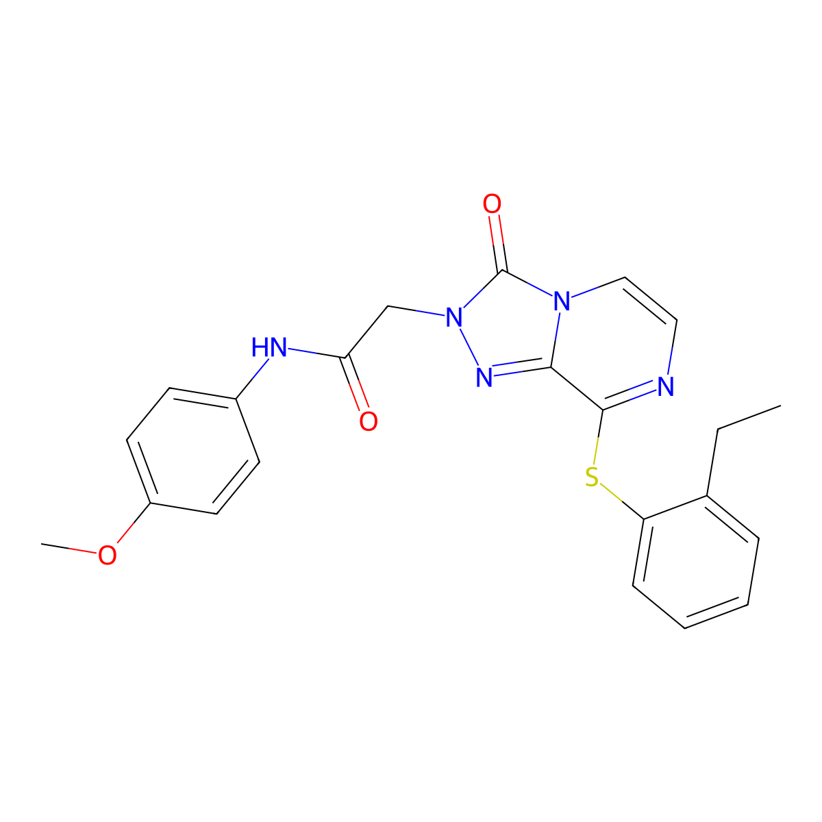 2-{8-[(2-ethylphenyl)sulfanyl]-3-oxo-2H,3H-[1,2,4]triazolo[4,3-a]pyrazin-2-yl}-N-(4-methoxyphenyl)acetamide molecular structure, CAS 1251550-39-6