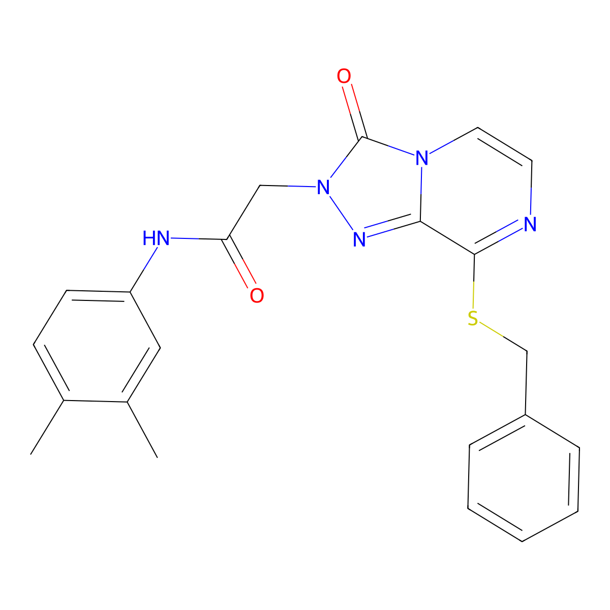 2-[8-(benzylsulfanyl)-3-oxo-2H,3H-[1,2,4]triazolo[4,3-a]pyrazin-2-yl]-N-(3,4-dimethylphenyl)acetamide molecular structure, CAS 1251550-60-3