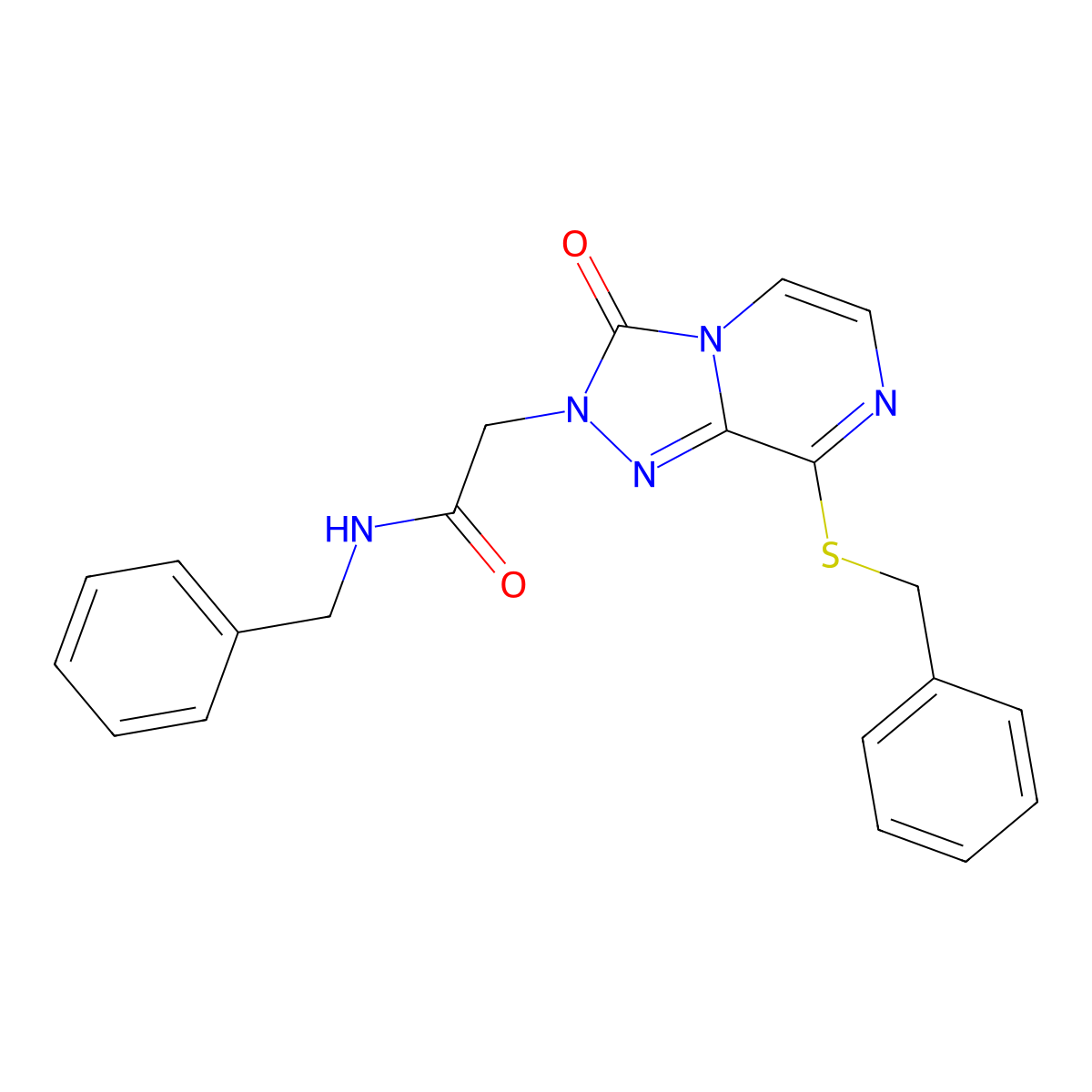 N-benzyl-2-[8-(benzylthio)-3-oxo[1,2,4]triazolo[4,3-a]pyrazin-2(3H)-yl]acetamide molecular structure, CAS 1251550-64-7