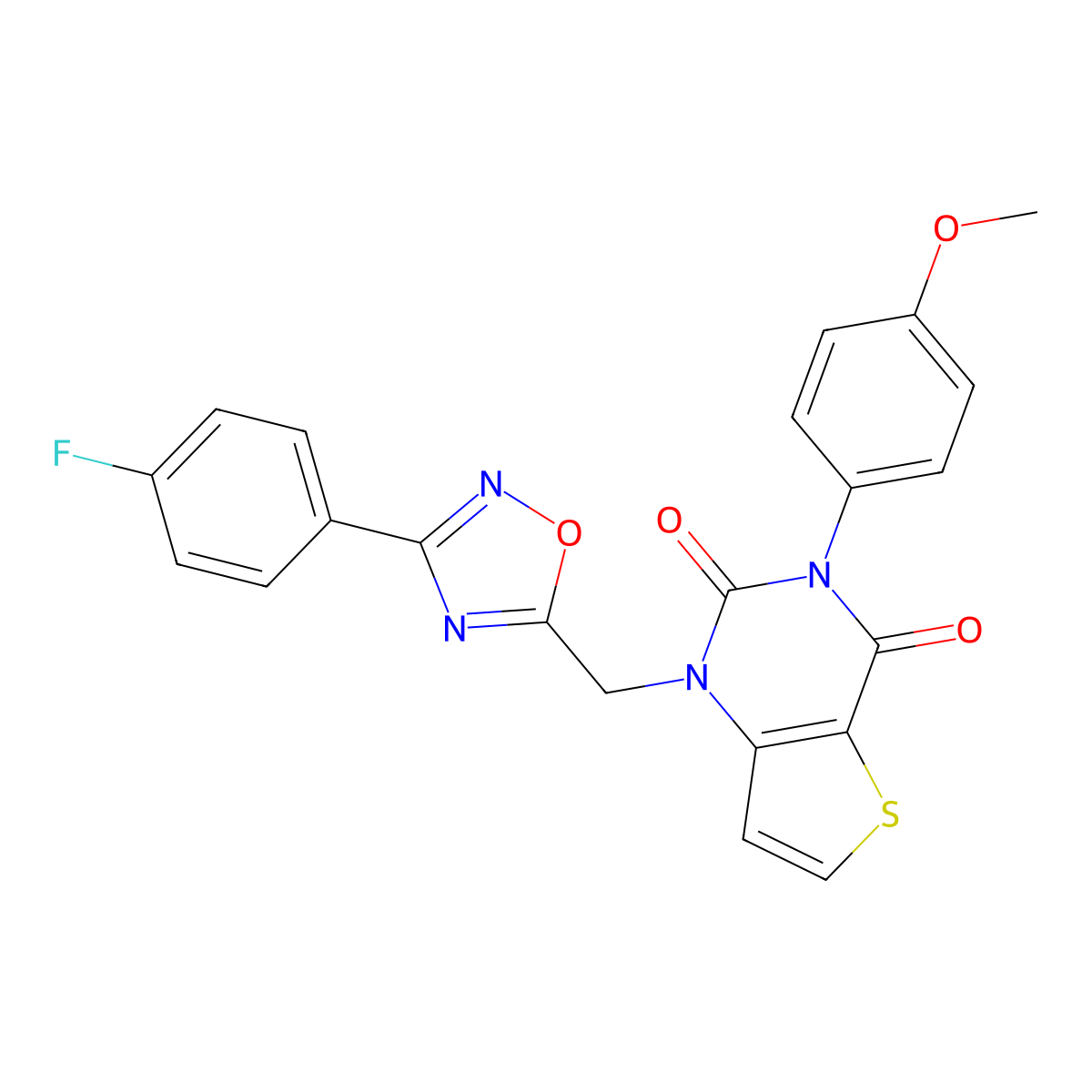 1-{[3-(4-fluorophenyl)-1,2,4-oxadiazol-5-yl]methyl}-3-(4-methoxyphenyl)-1H,2H,3H,4H-thieno[3,2-d]pyrimidine-2,4-dione molecular structure, CAS 1251550-78-3