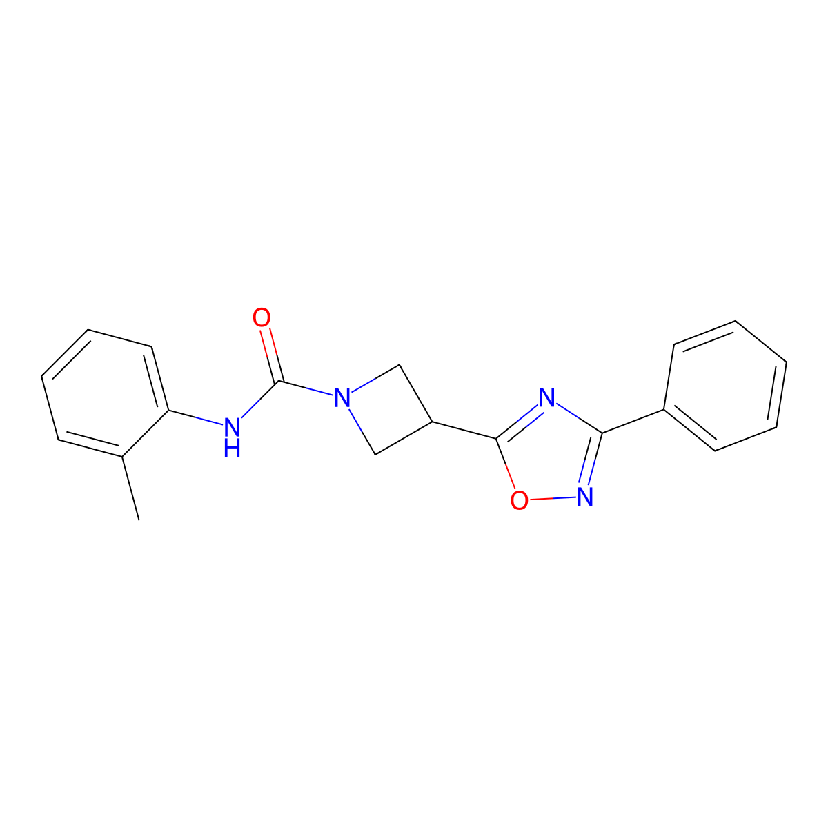 3-(3-phenyl-1,2,4-oxadiazol-5-yl)-N-(o-tolyl)azetidine-1-carboxamide molecular structure, CAS 1251550-82-9