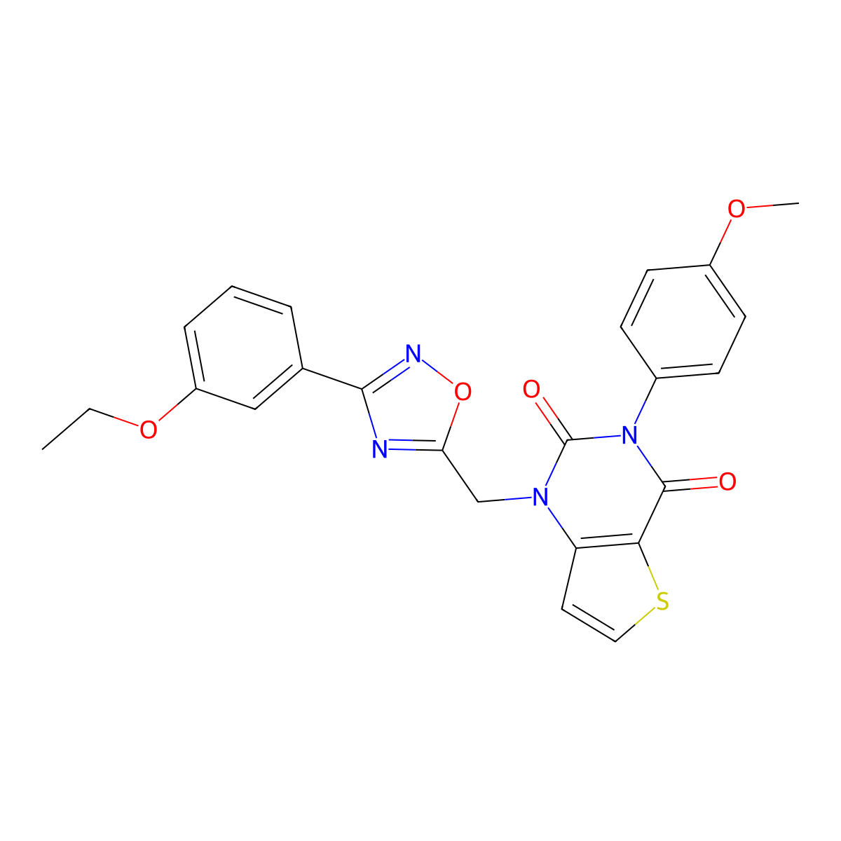 1-{[3-(3-ethoxyphenyl)-1,2,4-oxadiazol-5-yl]methyl}-3-(4-methoxyphenyl)-1H,2H,3H,4H-thieno[3,2-d]pyrimidine-2,4-dione molecular structure, CAS 1251550-84-1