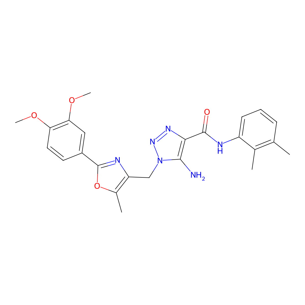 5-amino-1-{[2-(3,4-dimethoxyphenyl)-5-methyl-1,3-oxazol-4-yl]methyl}-N-(2,3-dimethylphenyl)-1H-1,2,3-triazole-4-carboxamide molecular structure, CAS 1251550-98-7