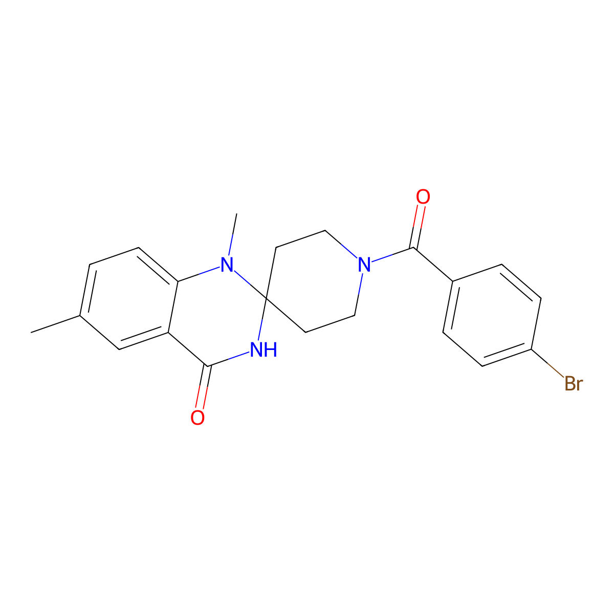 1-(4-bromobenzoyl)-1',6'-dimethyl-3',4'-dihydro-1'H-spiro[piperidine-4,2'-quinazoline]-4'-one molecular structure, CAS 1251551-00-4