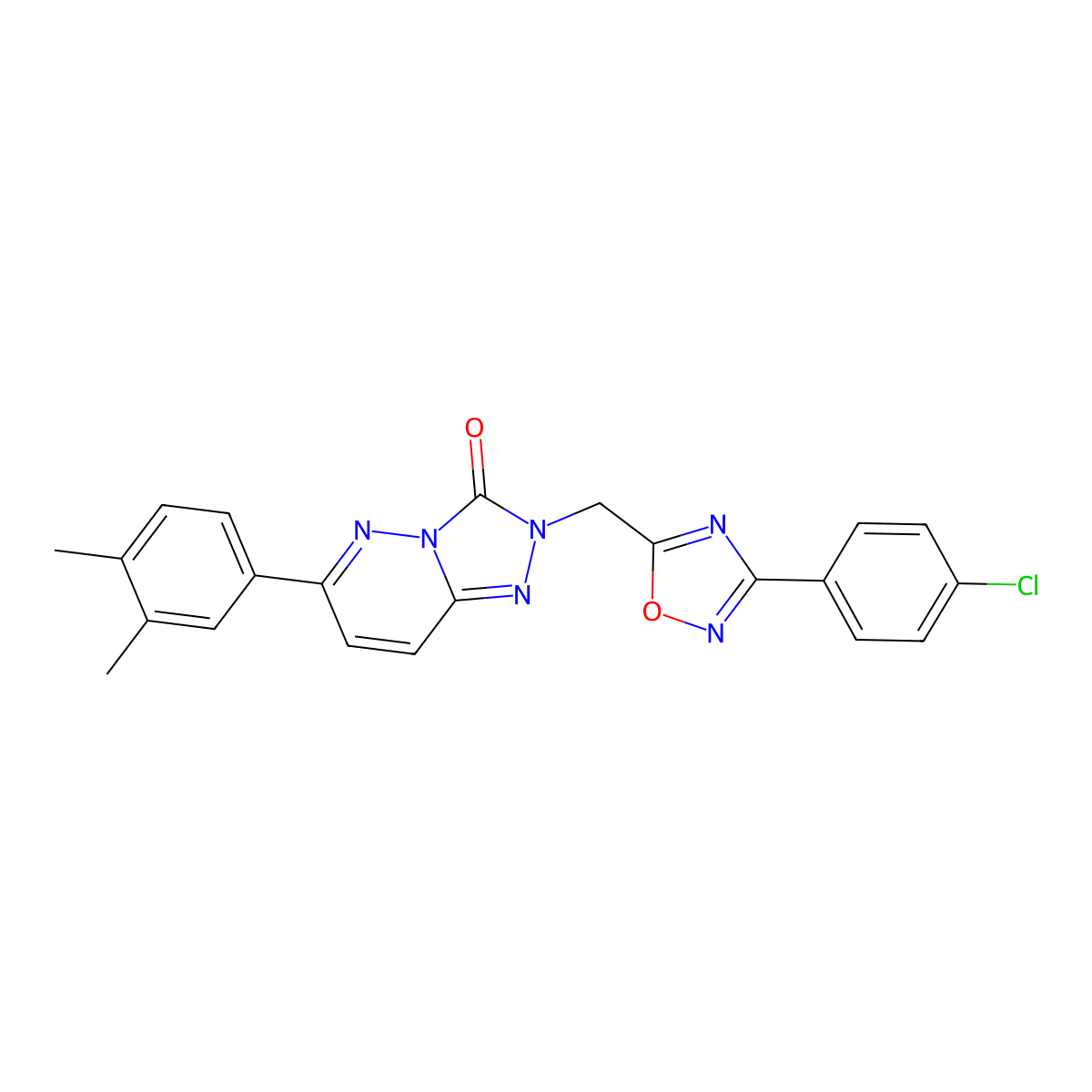 2-((3-(4-chlorophenyl)-1,2,4-oxadiazol-5-yl)methyl)-6-(3,4-dimethylphenyl)-[1,2,4]triazolo[4,3-b]pyridazin-3(2H)-one molecular structure, CAS 1251551-09-3