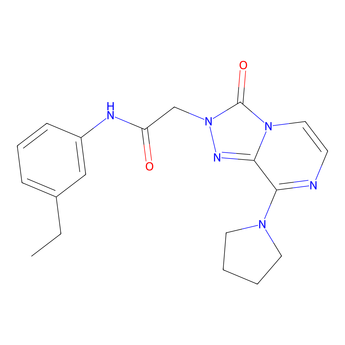 N-(3-ethylphenyl)-2-(3-oxo-8-pyrrolidin-1-yl[1,2,4]triazolo[4,3-a]pyrazin-2(3H)-yl)acetamide molecular structure, CAS 1251551-43-5