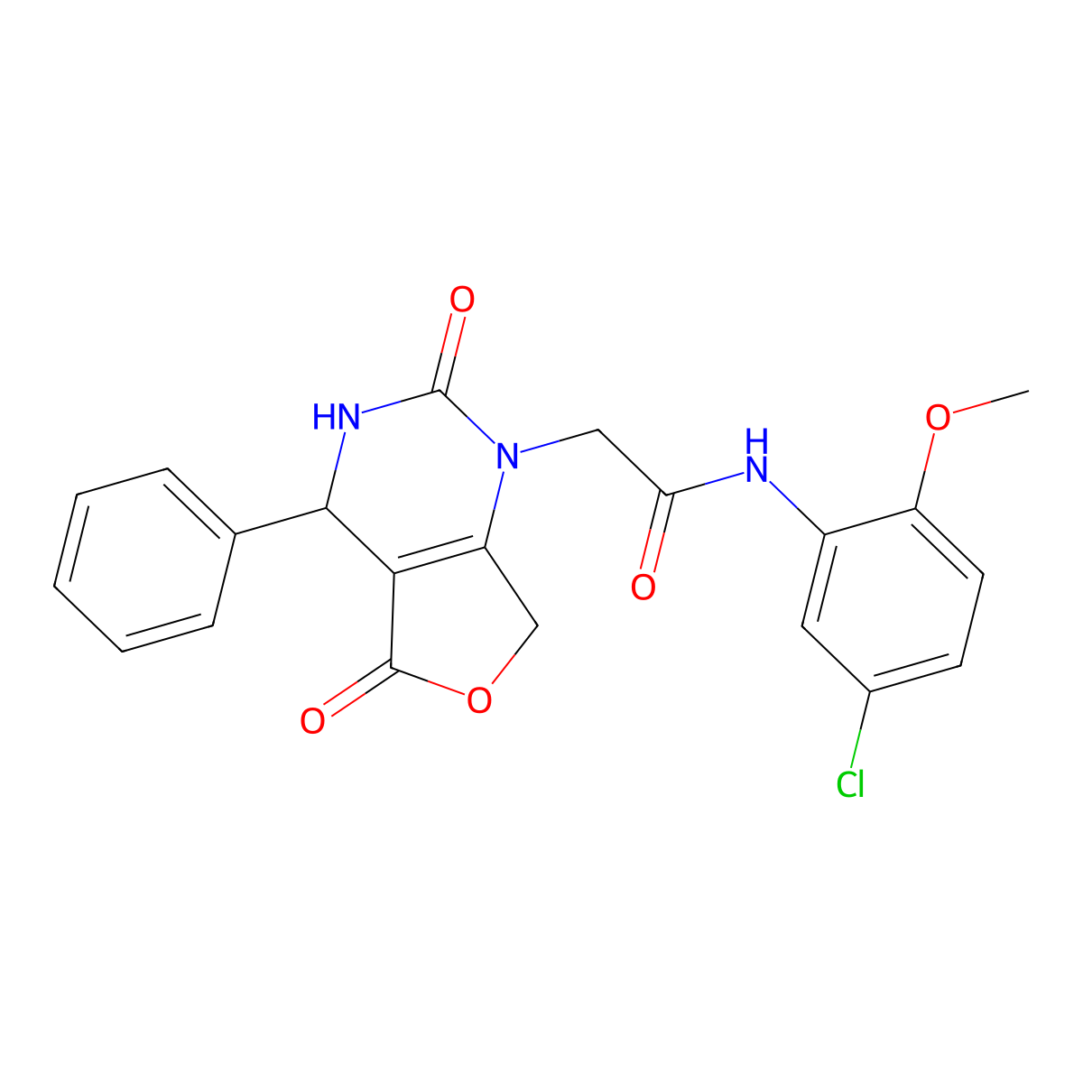 N-(5-chloro-2-methoxyphenyl)-2-(2,5-dioxo-4-phenyl-3,4-dihydrofuro[3,4-d]pyrimidin-1(2H,5H,7H)-yl)acetamide molecular structure, CAS 1251551-50-4