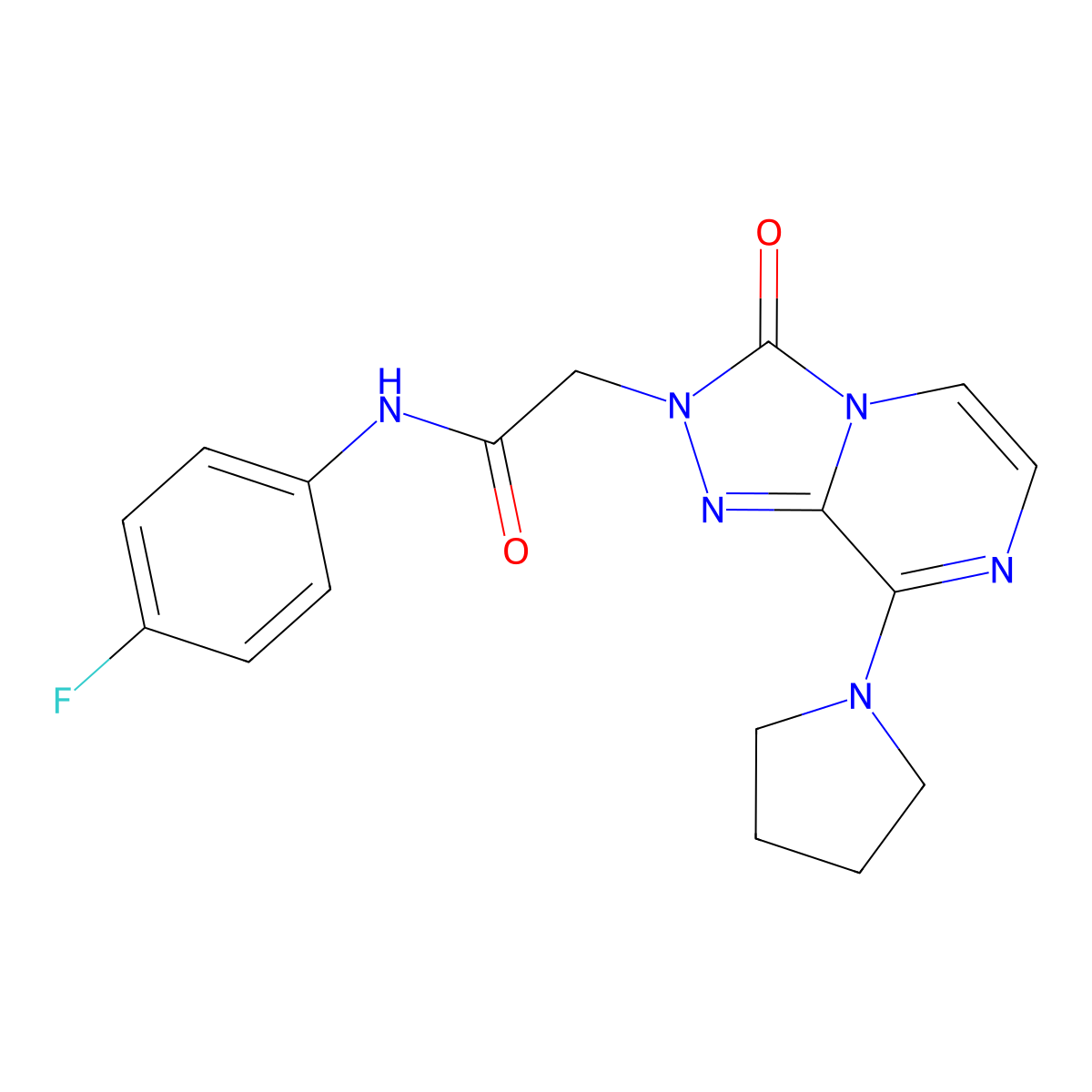 N-(4-fluorophenyl)-2-(3-oxo-8-pyrrolidin-1-yl[1,2,4]triazolo[4,3-a]pyrazin-2(3H)-yl)acetamide molecular structure, CAS 1251551-51-5