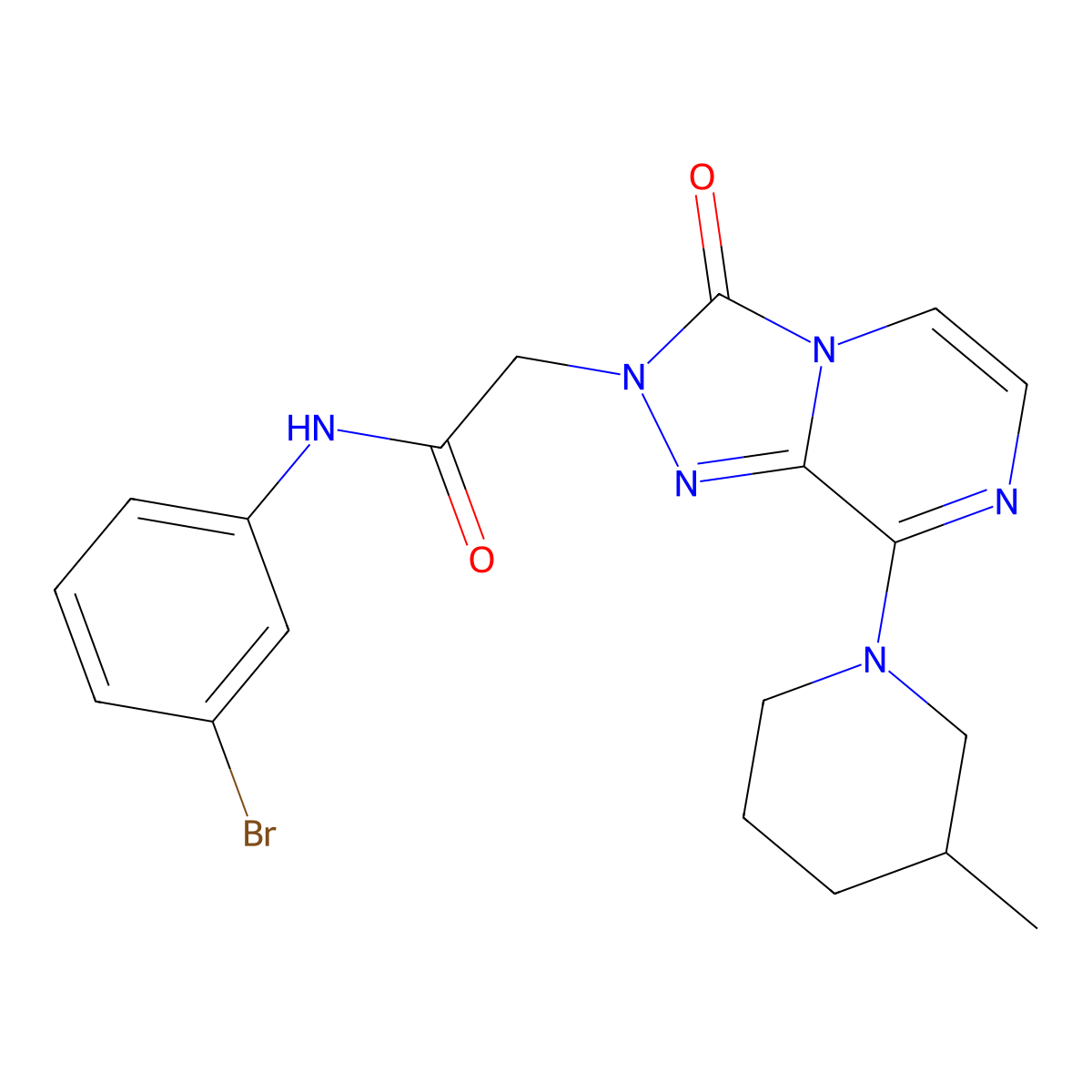 N-(3-bromophenyl)-2-[8-(3-methylpiperidin-1-yl)-3-oxo[1,2,4]triazolo[4,3-a]pyrazin-2(3H)-yl]acetamide molecular structure, CAS 1251551-66-2