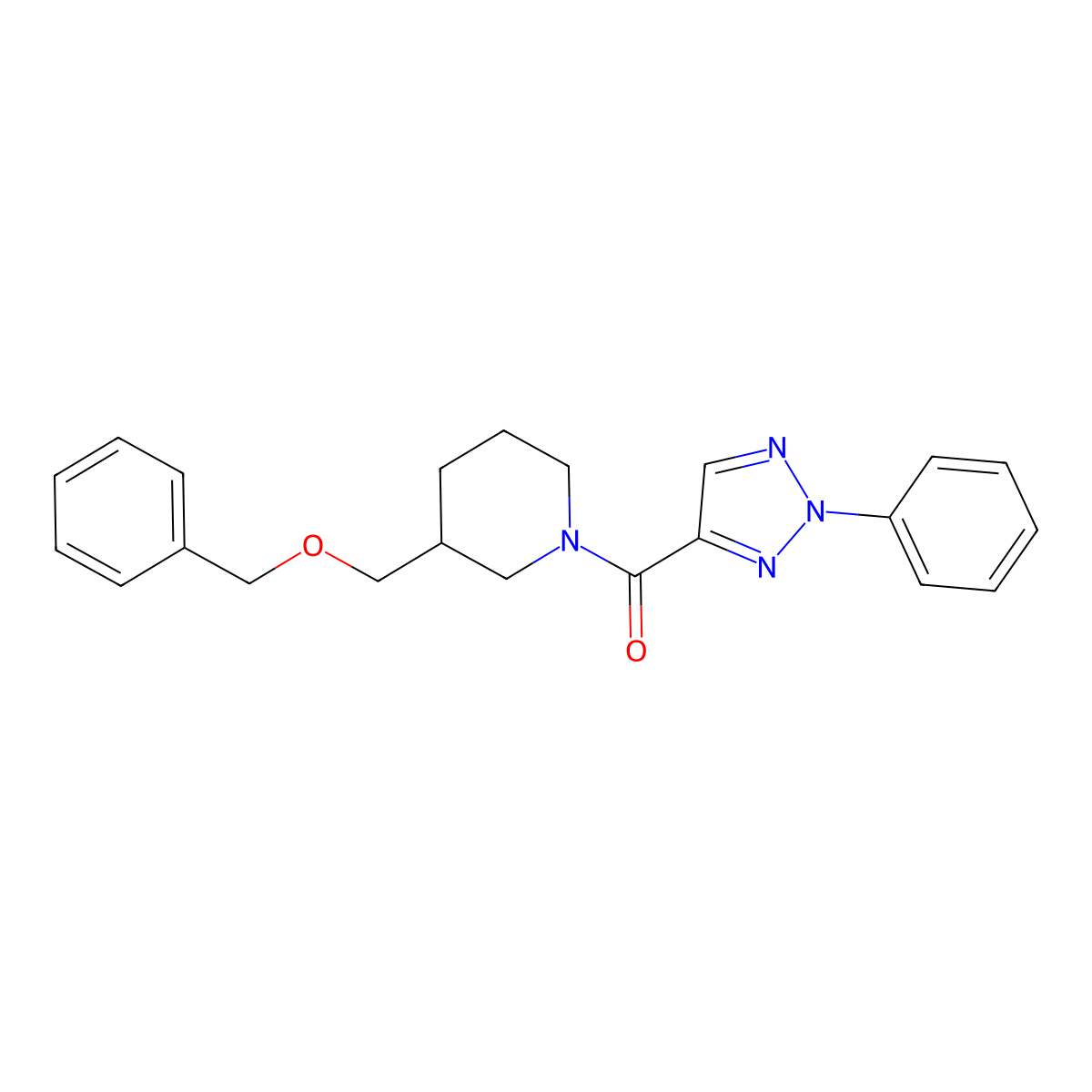 (3-((benzyloxy)methyl)piperidin-1-yl)(2-phenyl-2H-1,2,3-triazol-4-yl)methanone molecular structure, CAS 1251551-69-5