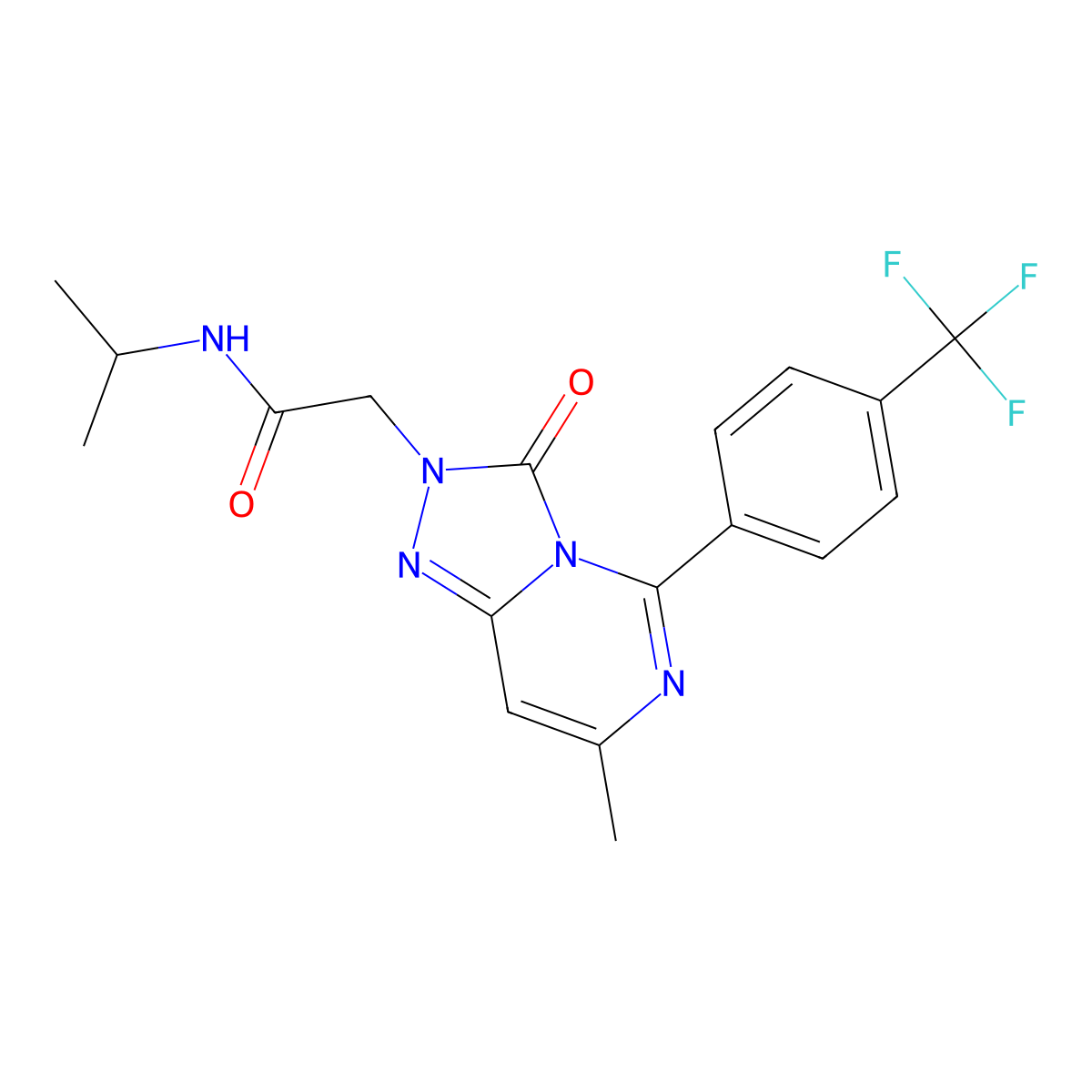 2-{7-methyl-3-oxo-5-[4-(trifluoromethyl)phenyl][1,2,4]triazolo[4,3-c]pyrimidin-2(3H)-yl}-N-(propan-2-yl)acetamide molecular structure, CAS 1251551-70-8
