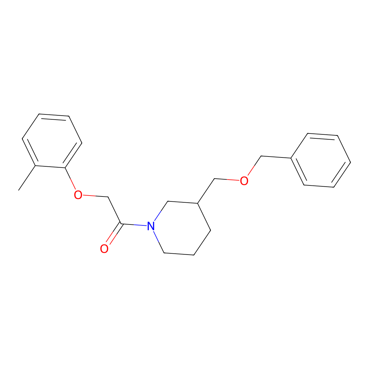 1-(3-((Benzyloxy)methyl)piperidin-1-yl)-2-(o-tolyloxy)ethanone molecular structure, CAS 1251551-76-4