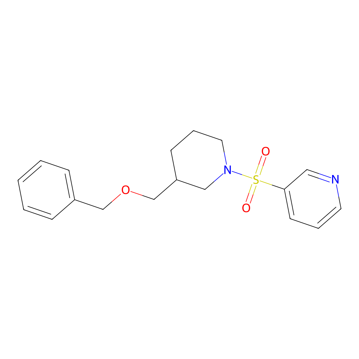 3-({3-[(Benzyloxy)methyl]piperidin-1-yl}sulfonyl)pyridine molecular structure, CAS 1251551-88-8