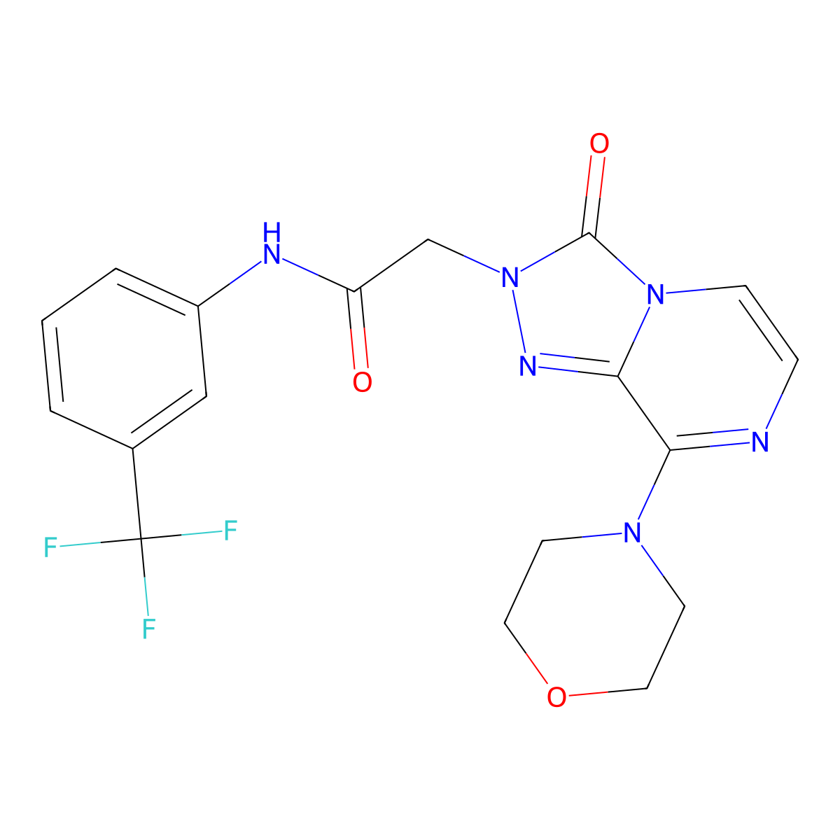 2-[8-(morpholin-4-yl)-3-oxo-2H,3H-[1,2,4]triazolo[4,3-a]pyrazin-2-yl]-N-[3-(trifluoromethyl)phenyl]acetamide molecular structure, CAS 1251551-92-4