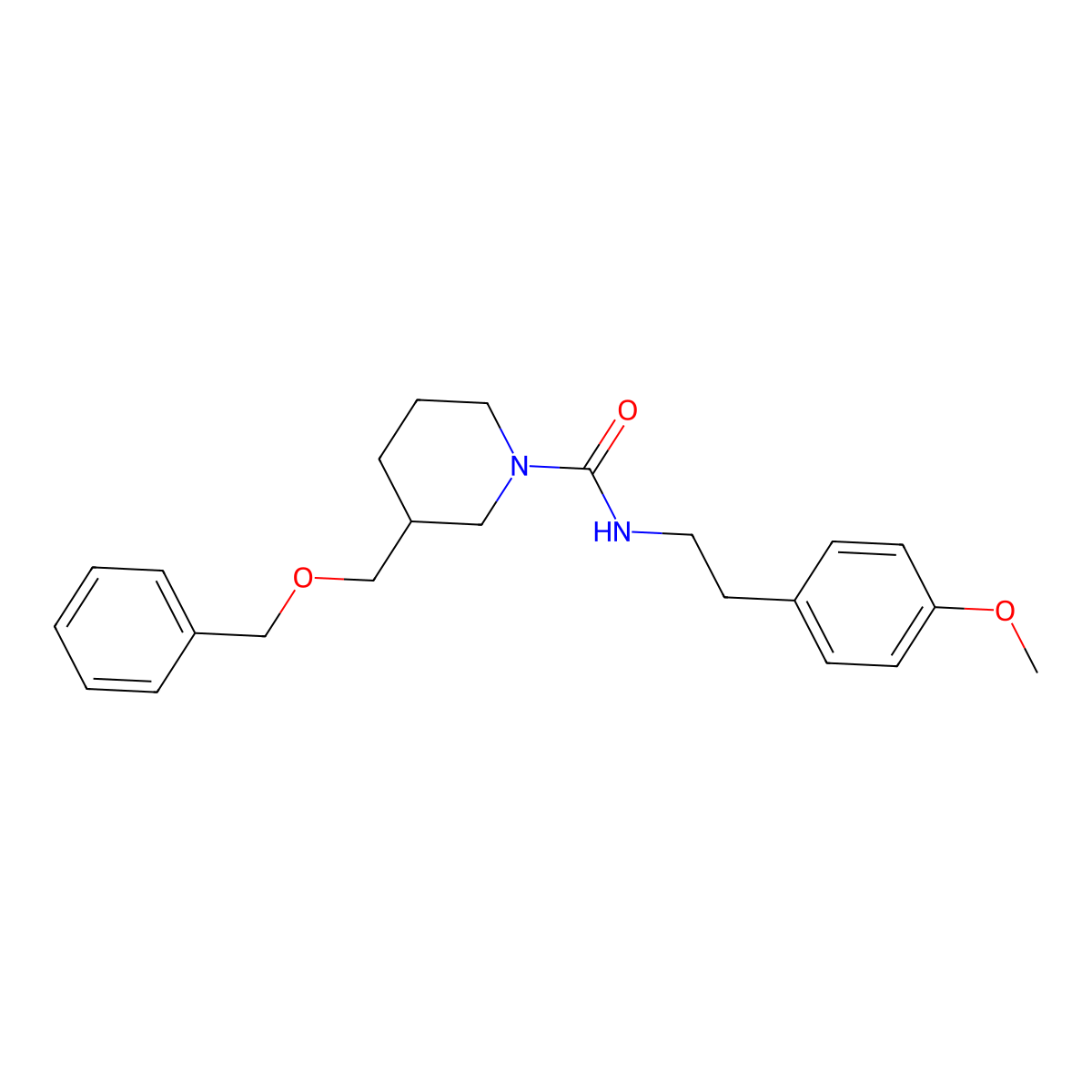 3-[(benzyloxy)methyl]-N-[2-(4-methoxyphenyl)ethyl]piperidine-1-carboxamide molecular structure, CAS 1251551-93-5
