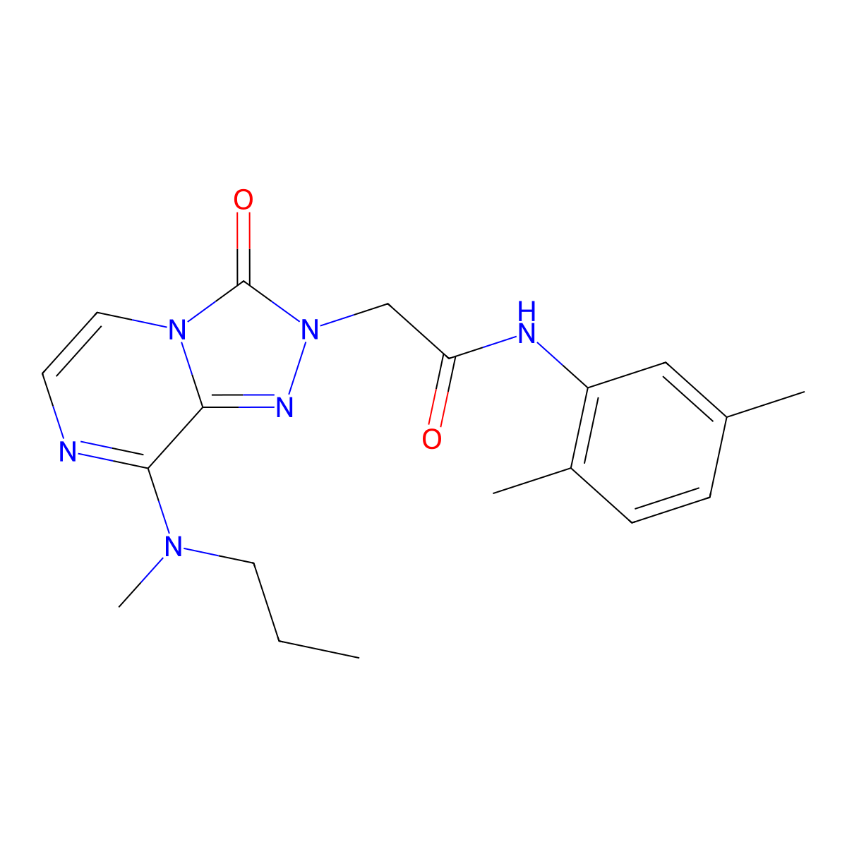 N-(2,5-dimethylphenyl)-2-{8-[methyl(propyl)amino]-3-oxo-2H,3H-[1,2,4]triazolo[4,3-a]pyrazin-2-yl}acetamide molecular structure, CAS 1251552-03-0