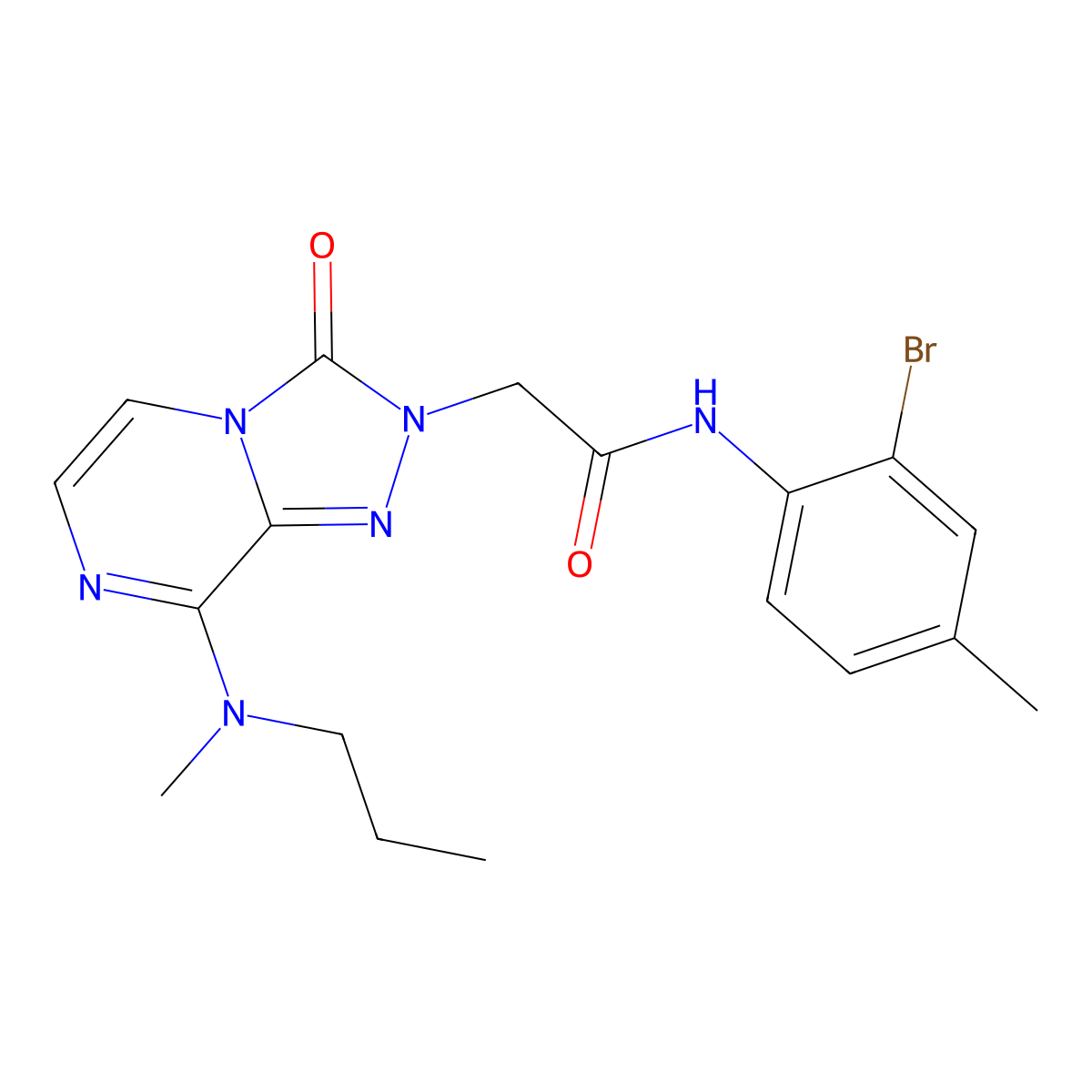 N-(2-bromo-4-methylphenyl)-2-{8-[methyl(propyl)amino]-3-oxo-2H,3H-[1,2,4]triazolo[4,3-a]pyrazin-2-yl}acetamide molecular structure, CAS 1251552-11-0