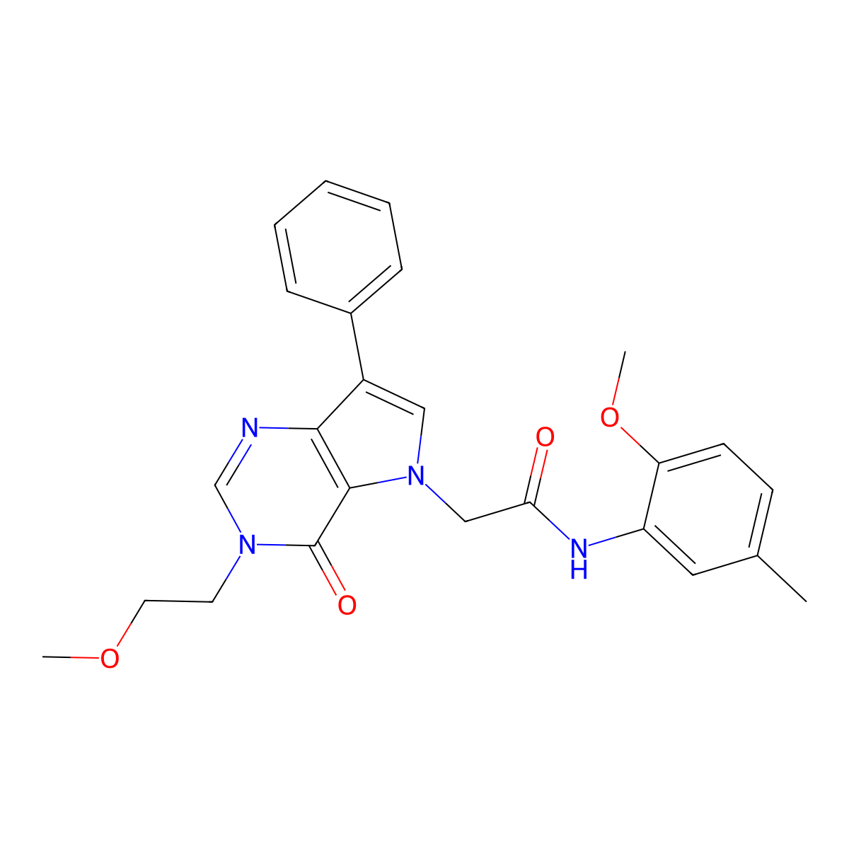 2-[3-(2-methoxyethyl)-4-oxo-7-phenyl-3,4-dihydro-5H-pyrrolo[3,2-d]pyrimidin-5-yl]-N-(2-methoxy-5-methylphenyl)acetamide molecular structure, CAS 1251552-16-5