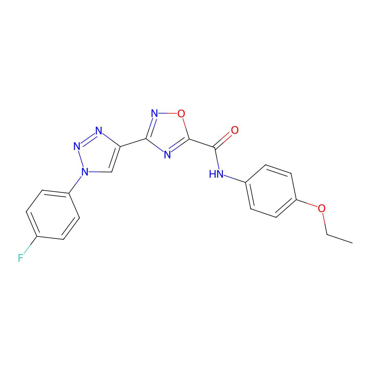 N-(4-ethoxyphenyl)-3-[1-(4-fluorophenyl)-1H-1,2,3-triazol-4-yl]-1,2,4-oxadiazole-5-carboxamide molecular structure, CAS 1251552-30-3