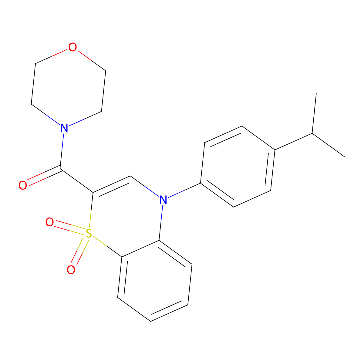 2-(morpholine-4-carbonyl)-4-[4-(propan-2-yl)phenyl]-4H-1lambda6,4-benzothiazine-1,1-dione molecular structure, CAS 1251552-31-4