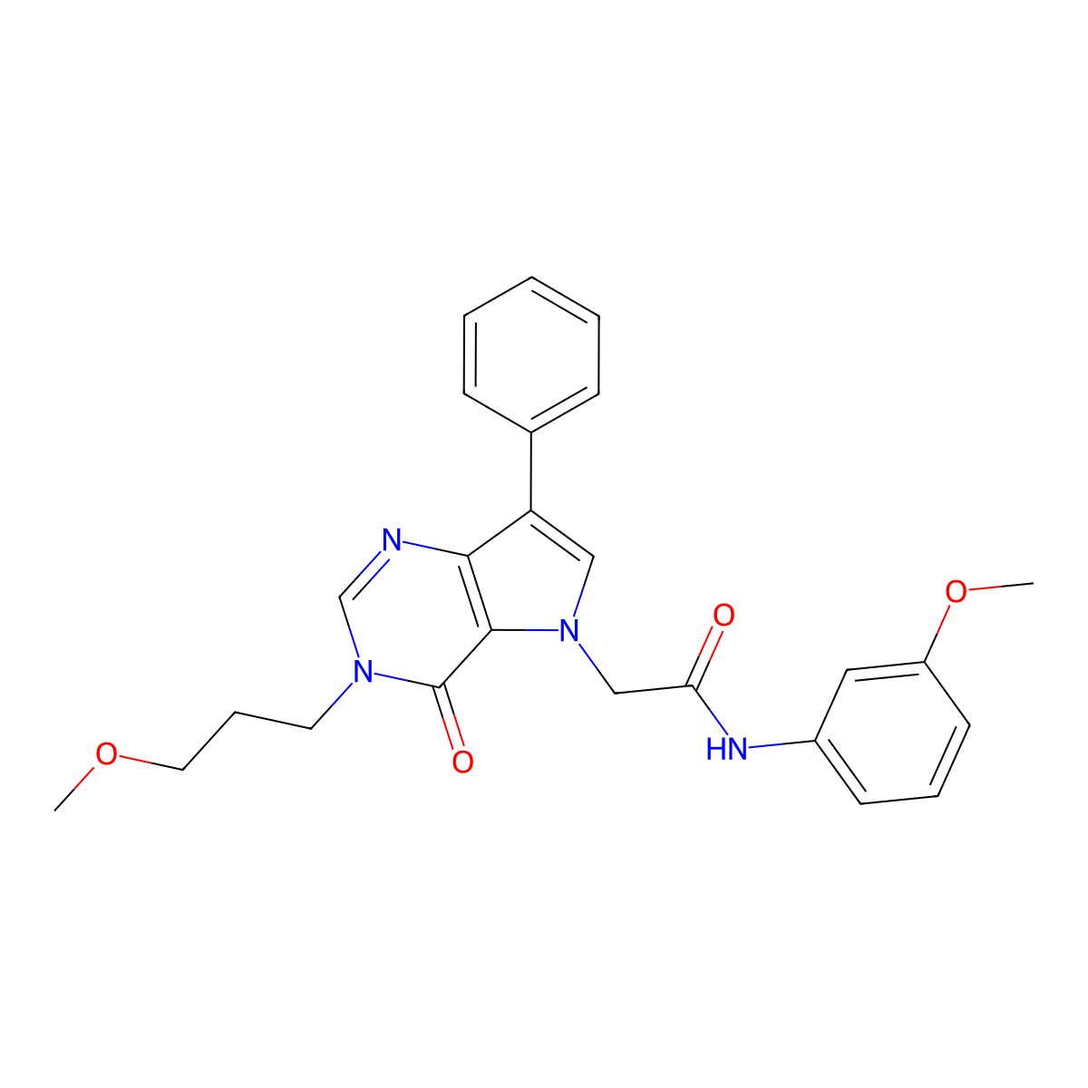 N-(3-methoxyphenyl)-2-[3-(3-methoxypropyl)-4-oxo-7-phenyl-3,4-dihydro-5H-pyrrolo[3,2-d]pyrimidin-5-yl]acetamide molecular structure, CAS 1251552-41-6