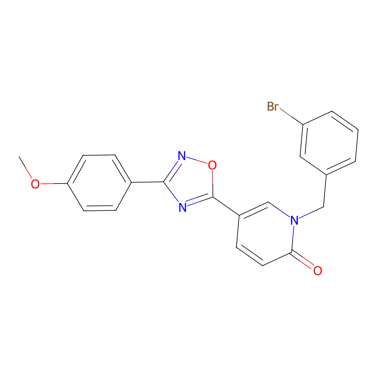 1-(3-bromobenzyl)-5-(3-(4-methoxyphenyl)-1,2,4-oxadiazol-5-yl)pyridin-2(1H)-one molecular structure, CAS 1251552-45-0