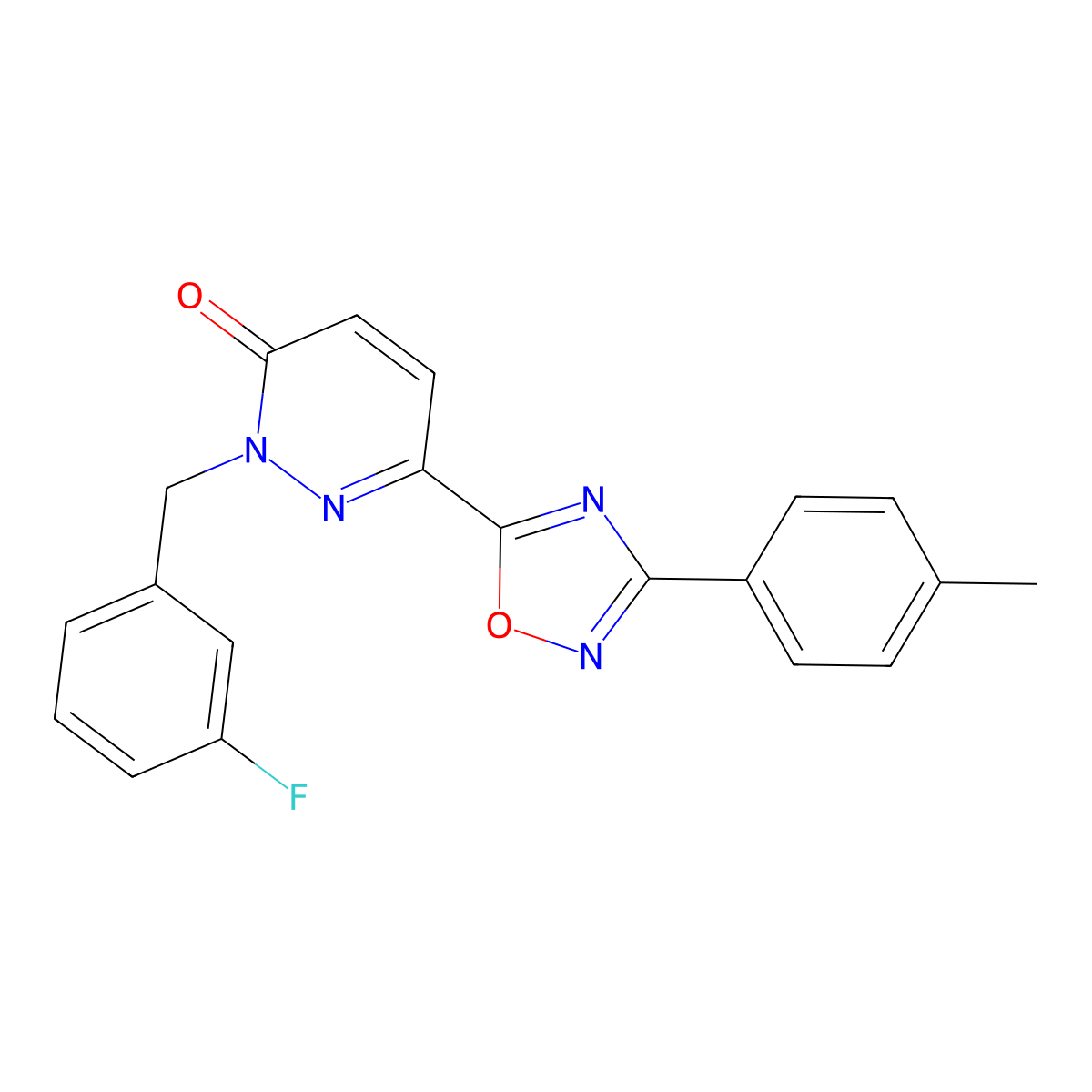 2-(3-fluorobenzyl)-6-(3-(p-tolyl)-1,2,4-oxadiazol-5-yl)pyridazin-3(2H)-one molecular structure, CAS 1251552-55-2