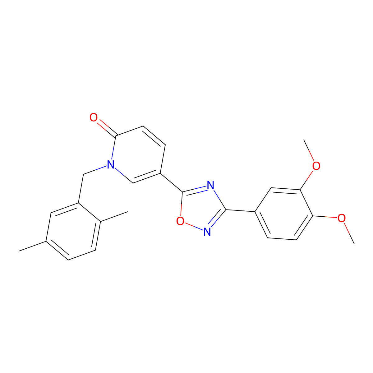 5-(3-(3,4-dimethoxyphenyl)-1,2,4-oxadiazol-5-yl)-1-(2,5-dimethylbenzyl)pyridin-2(1H)-one molecular structure, CAS 1251552-56-3
