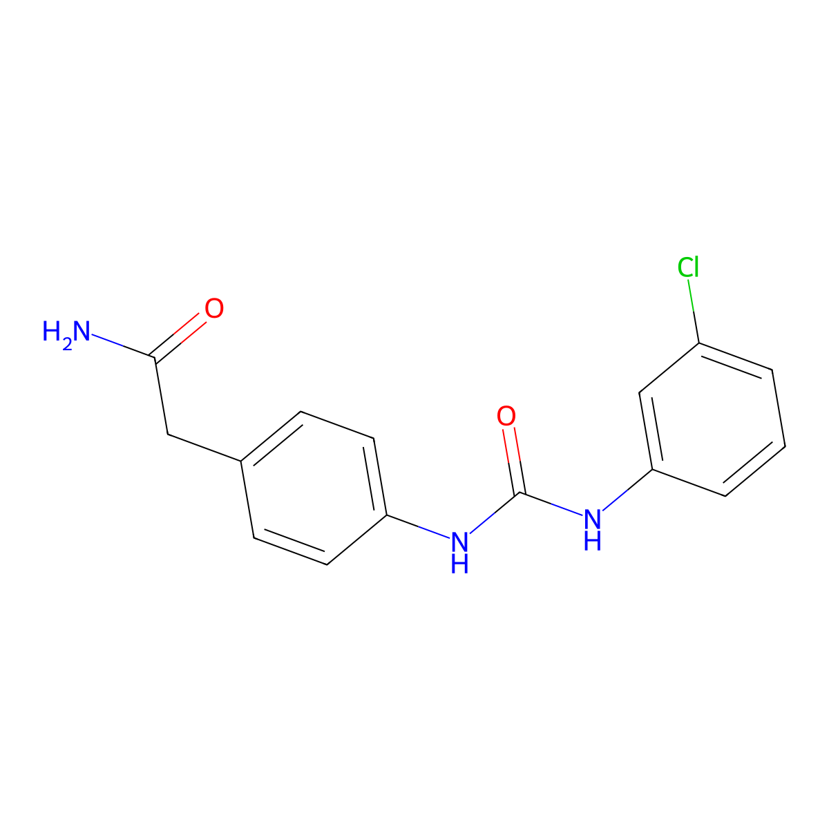 2-(4-(3-(3-Chlorophenyl)ureido)phenyl)acetamide molecular structure, CAS 1251552-57-4
