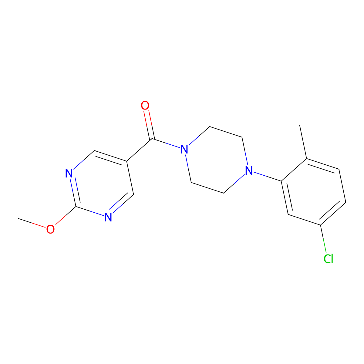 5-[4-(5-Chloro-2-methylphenyl)piperazine-1-carbonyl]-2-methoxypyrimidine molecular structure, CAS 1251552-60-9